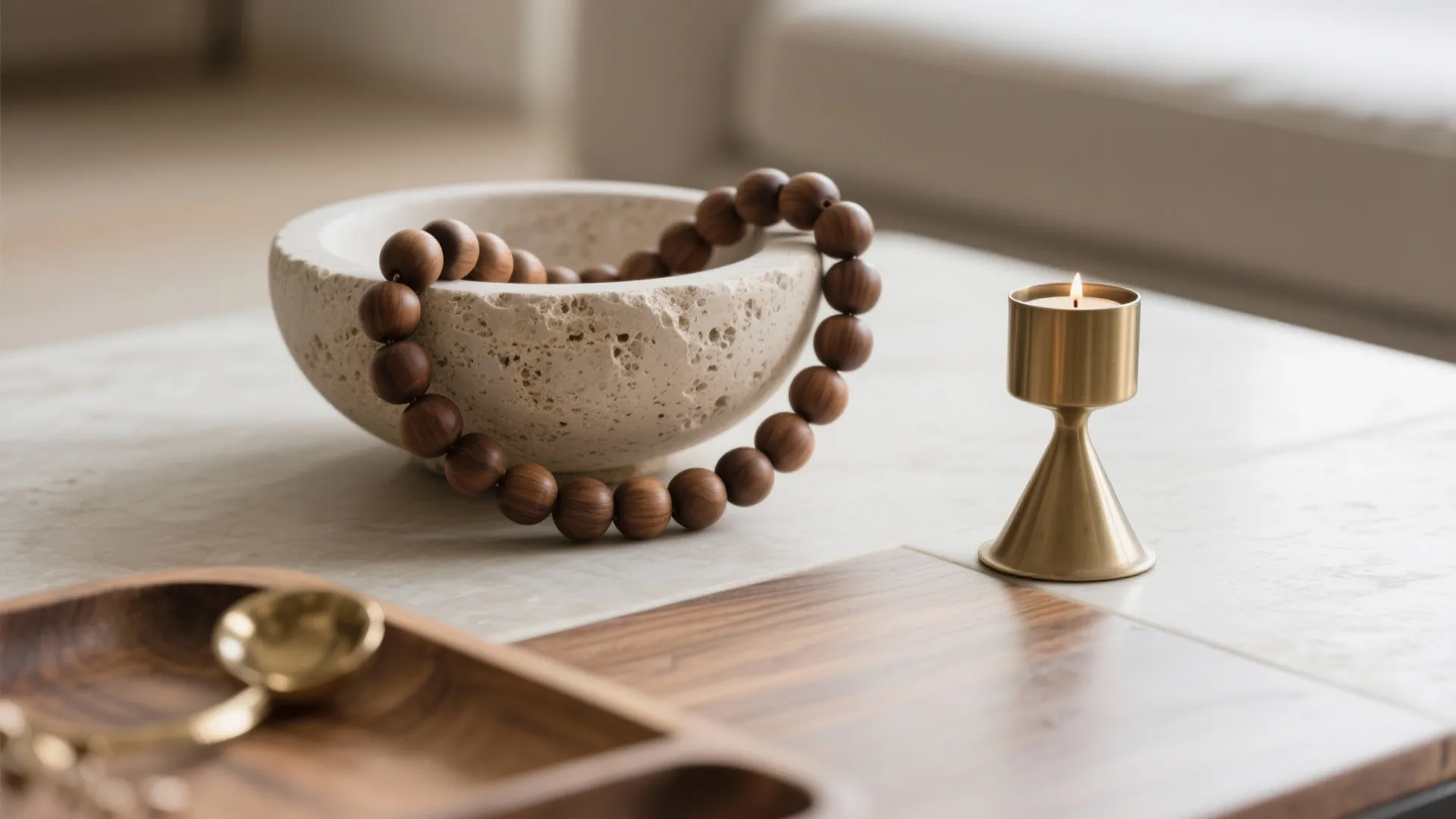 Mixed Materials: Stone, Wood, and a Touch of Metal