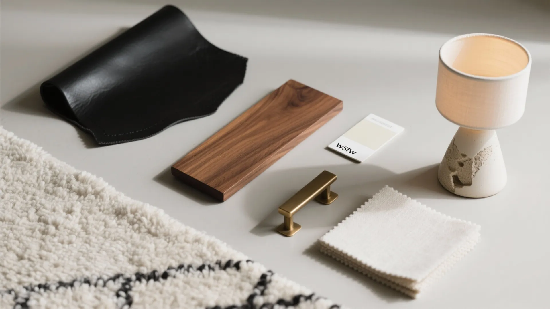 Mixed materials: balance leather with wood, metal, and soft texture