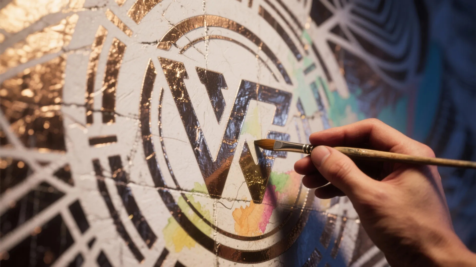 5. Mixed-media + stencil combos