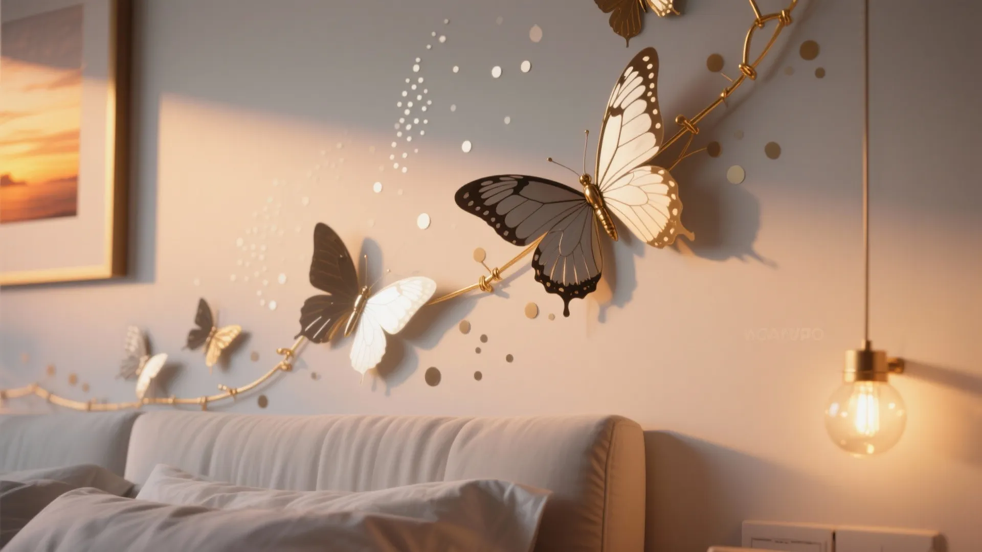 5) Mixed Media: Paint, Wire, and Light