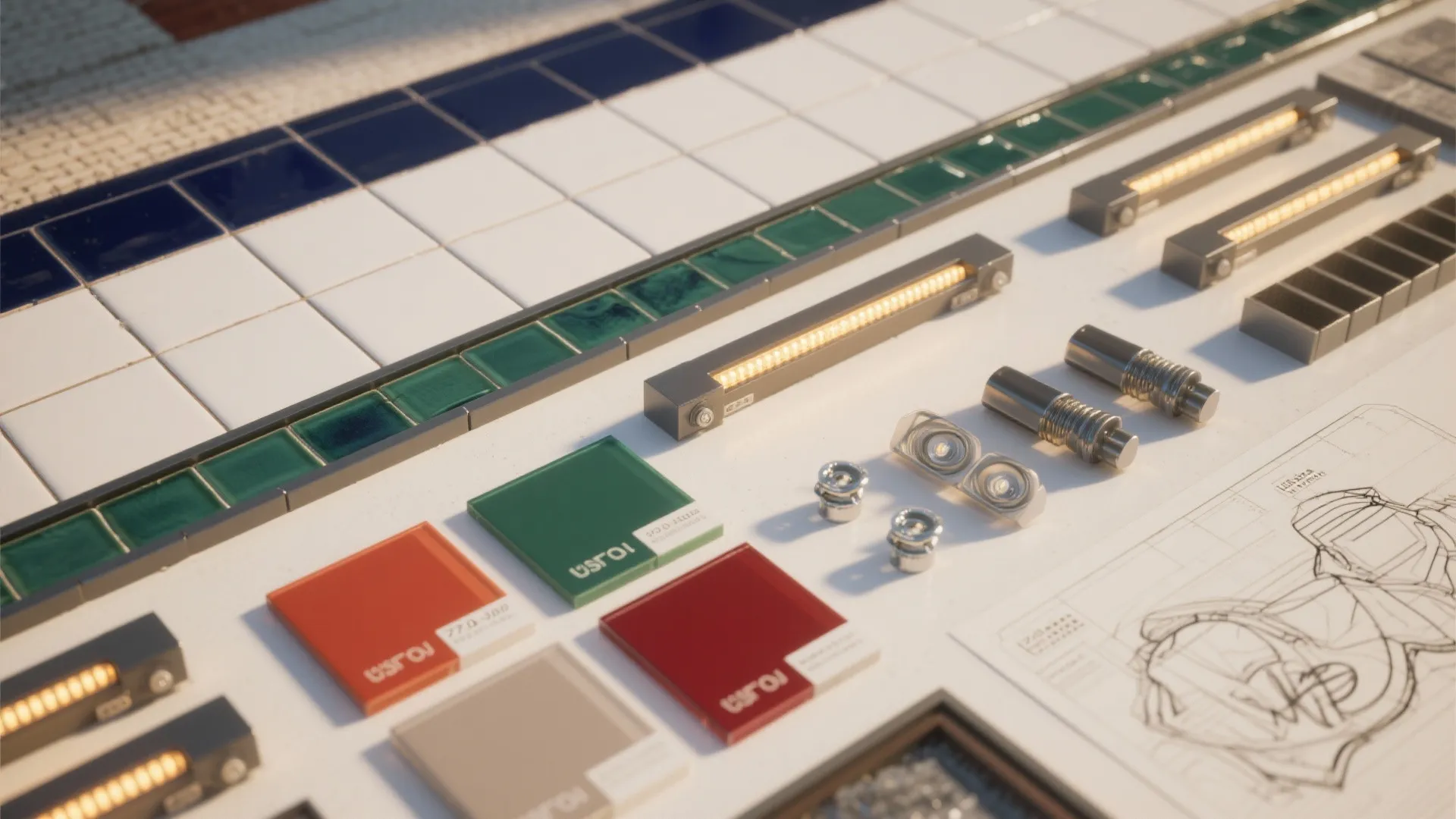 Mixed-Material Murals: Paint, Tile, and Light