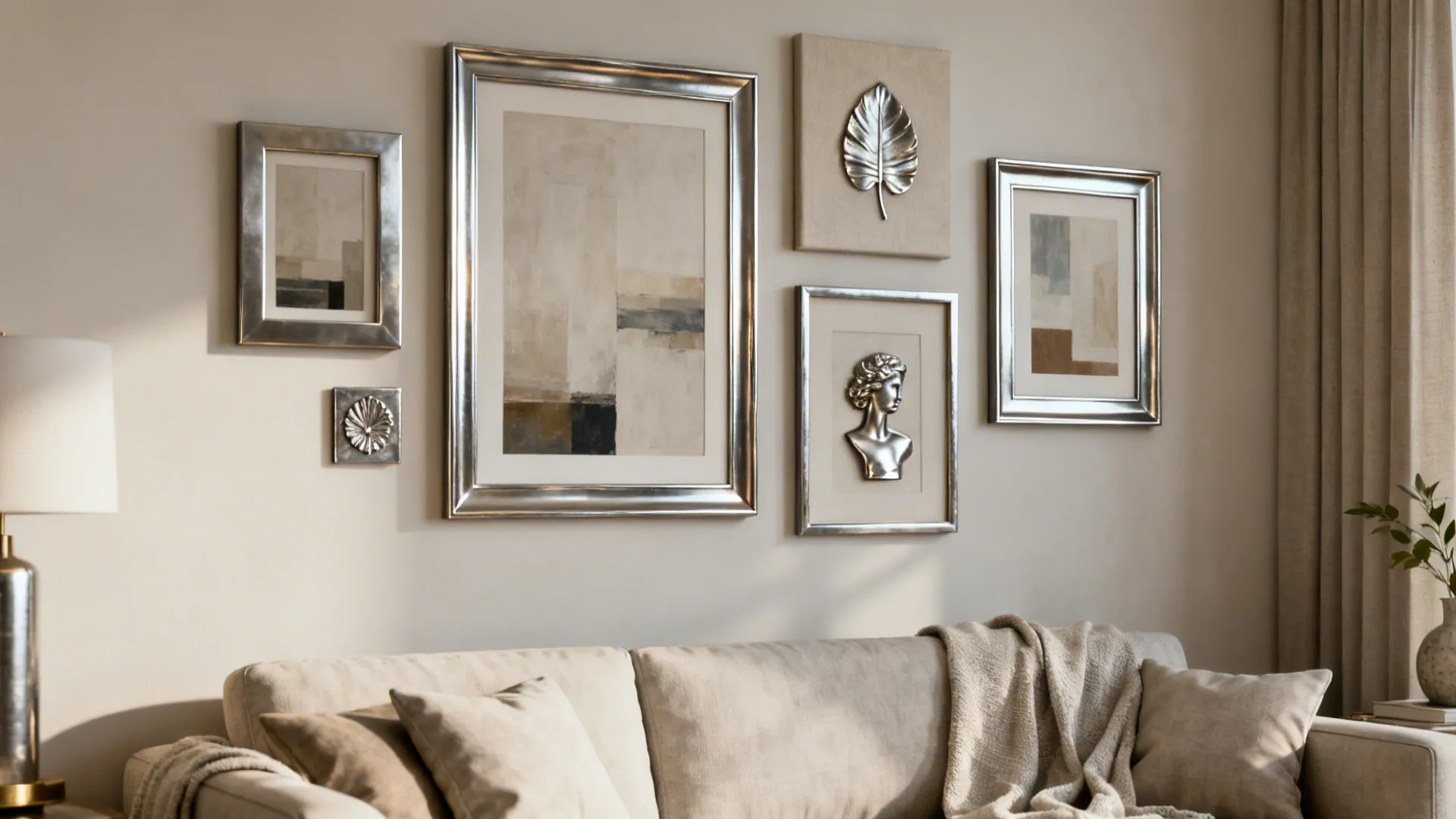 5. Mixed-Media Gallery with Metal Accents