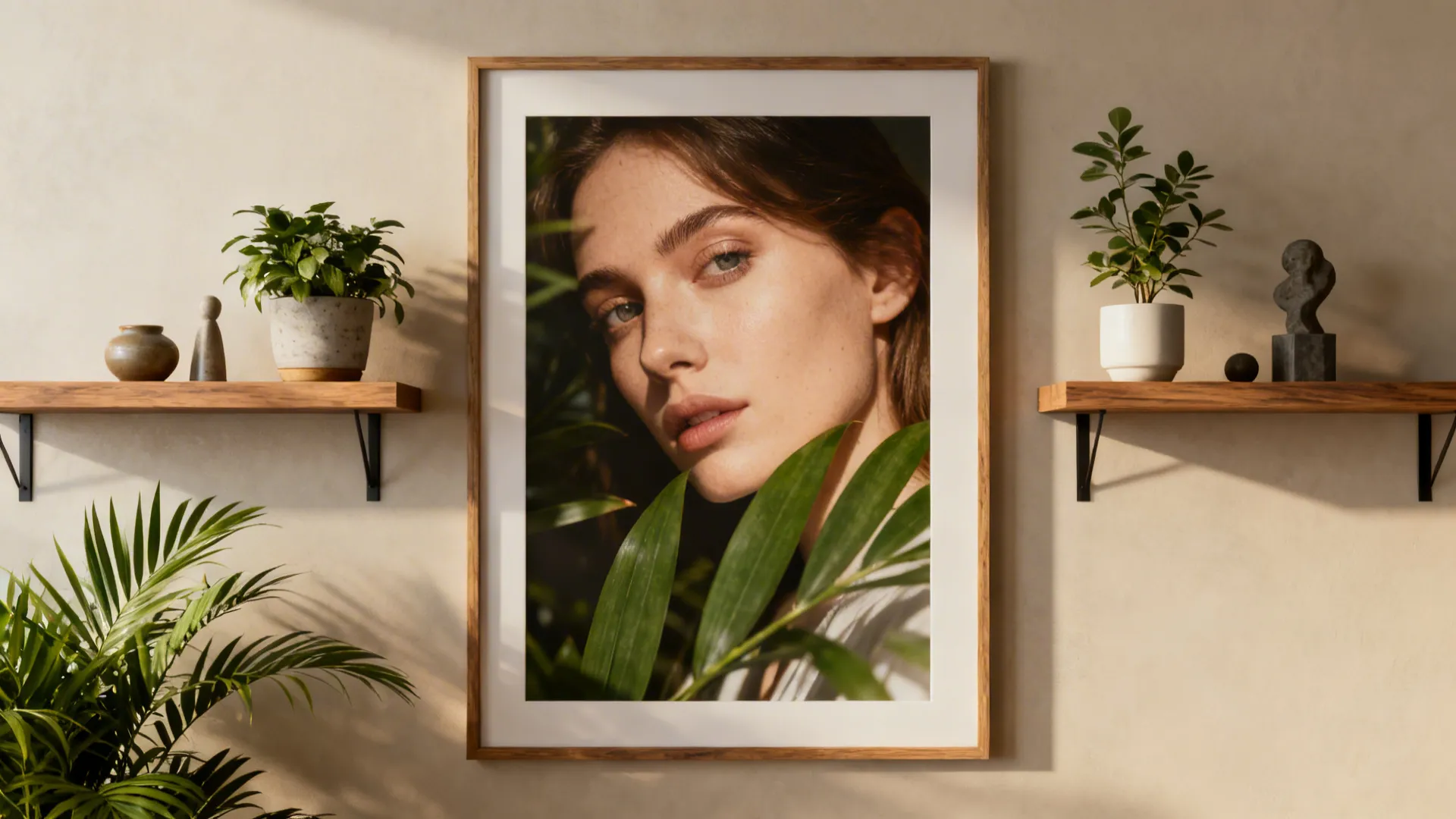 5. Mixed Media Feature with a Large Framed Photograph