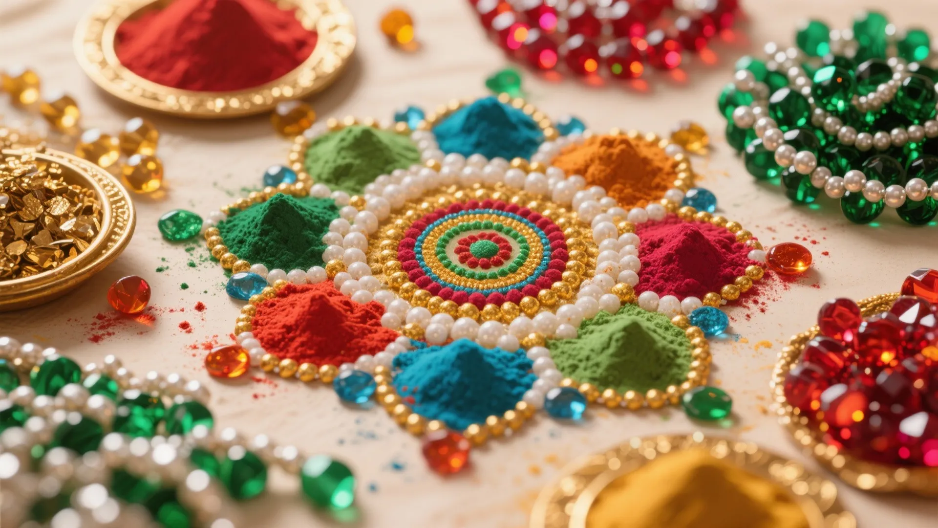 Mixed Media Rangoli with Beads