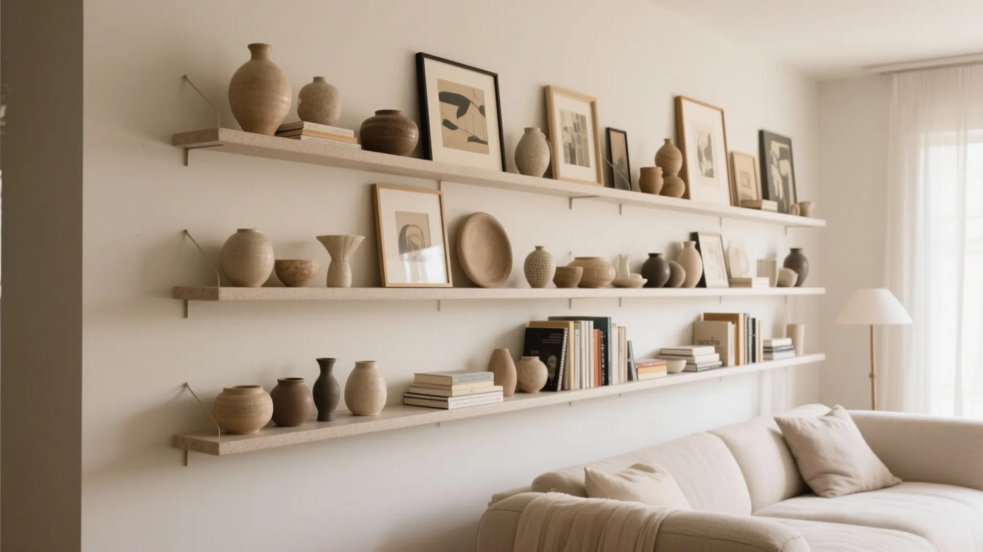 10. Mixed-Media Display Shelves