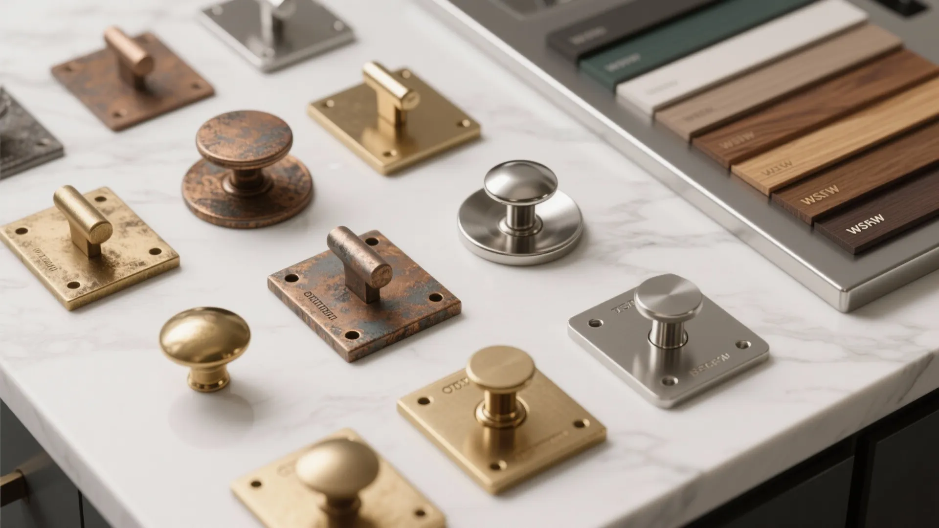 2. Mixed metal knobs for a layered look