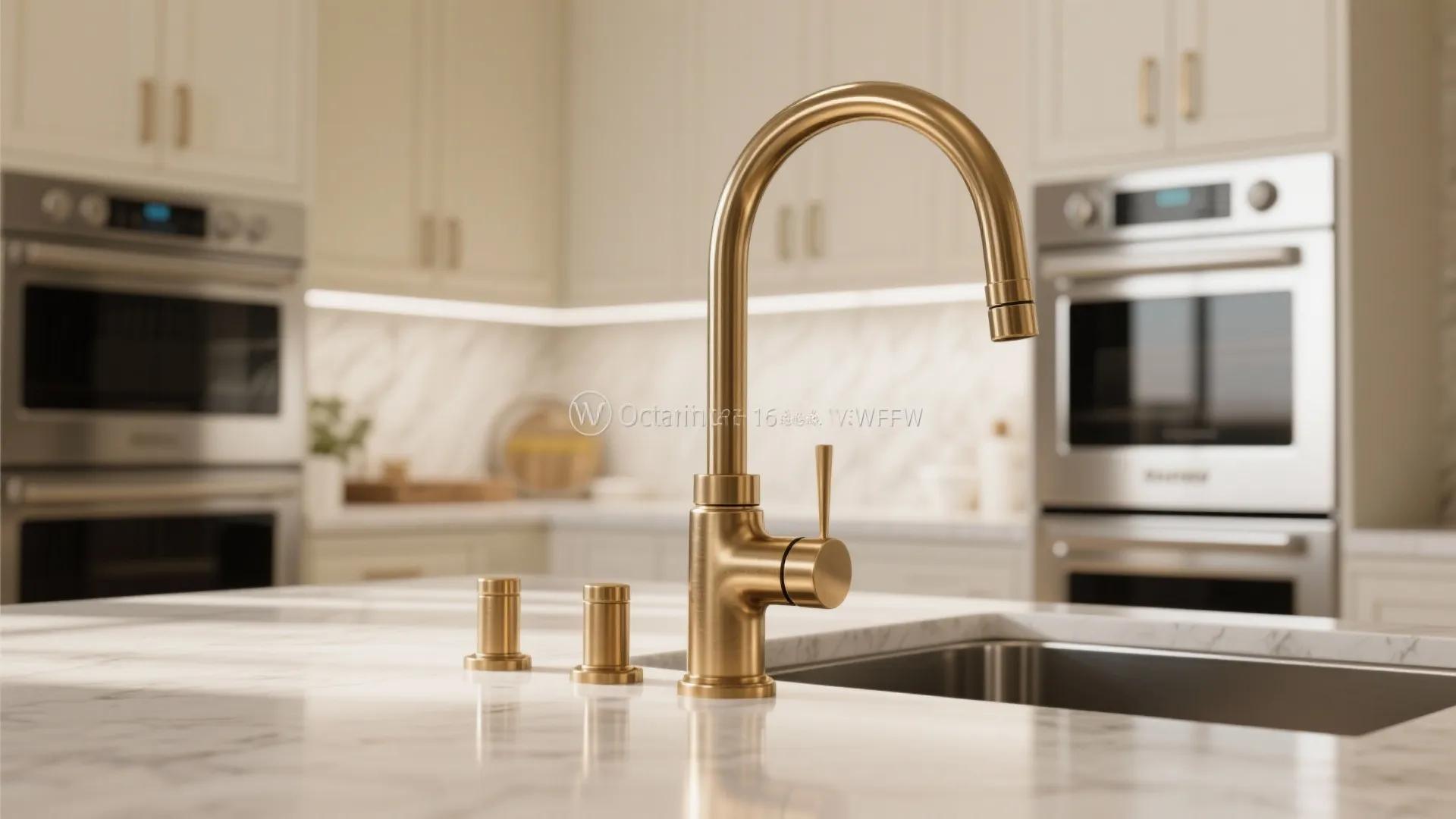 4. Mixed Metals — Brass Fixtures with Stainless Appliances