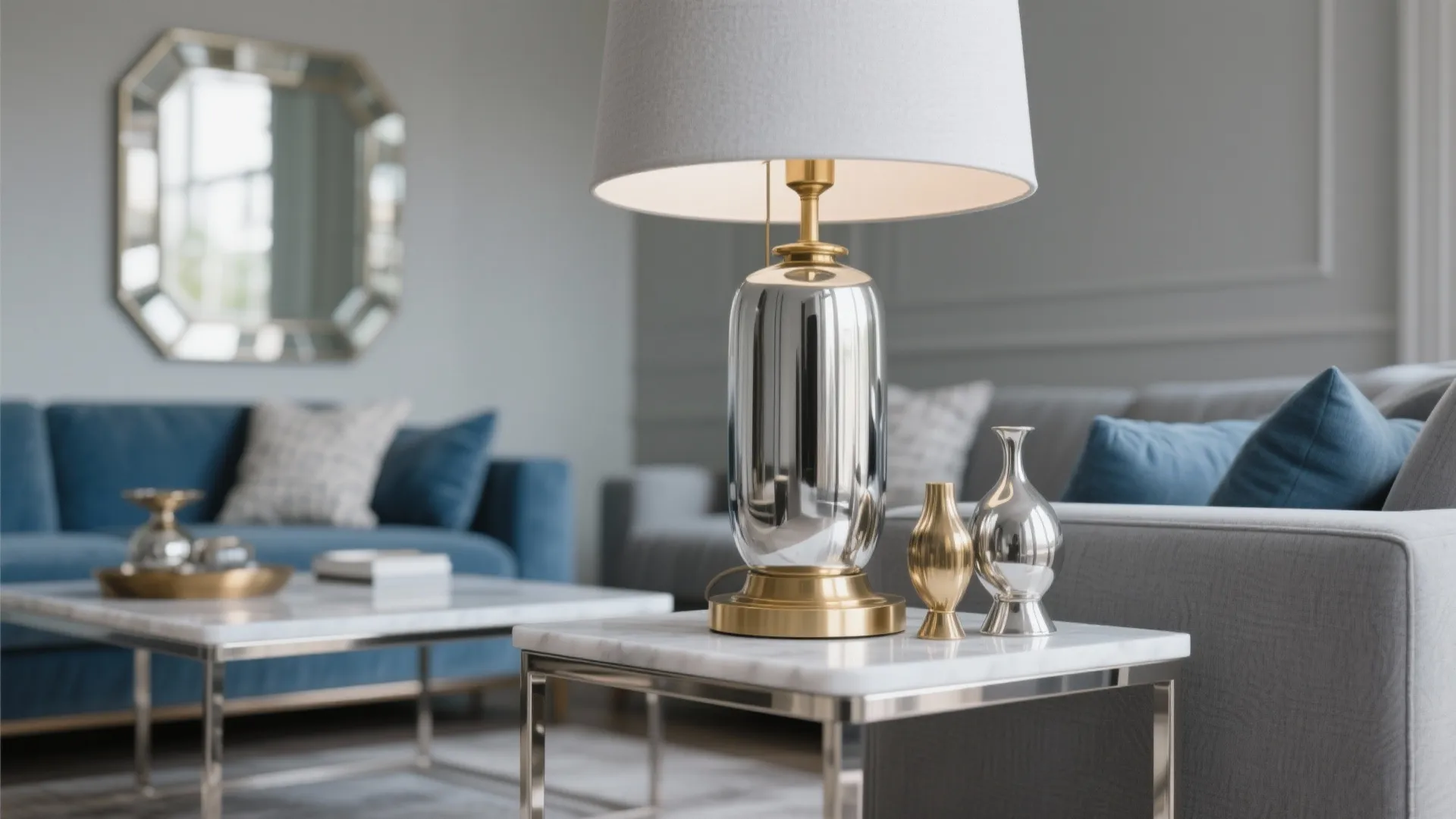 Mixed Metals with Gray and Blue