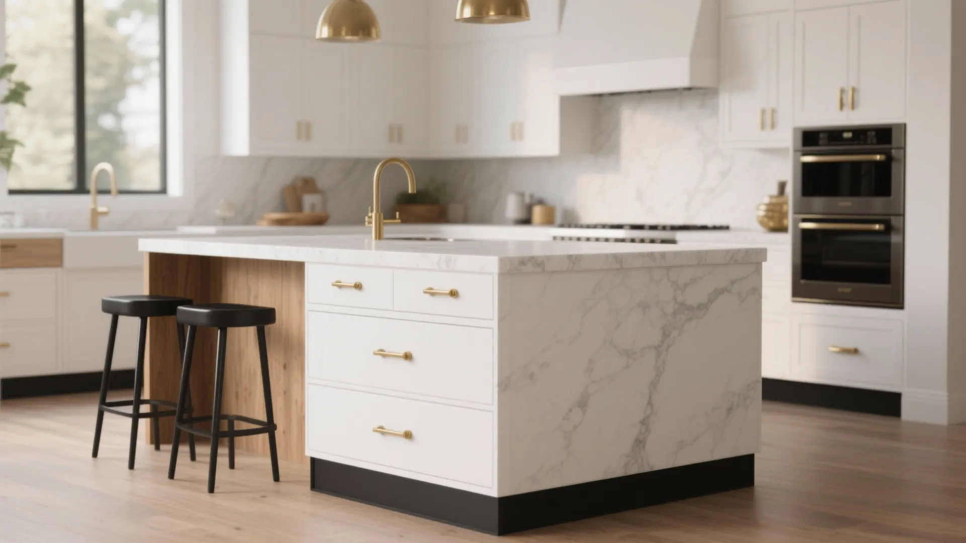 3. Mixed metals: black with warm accents