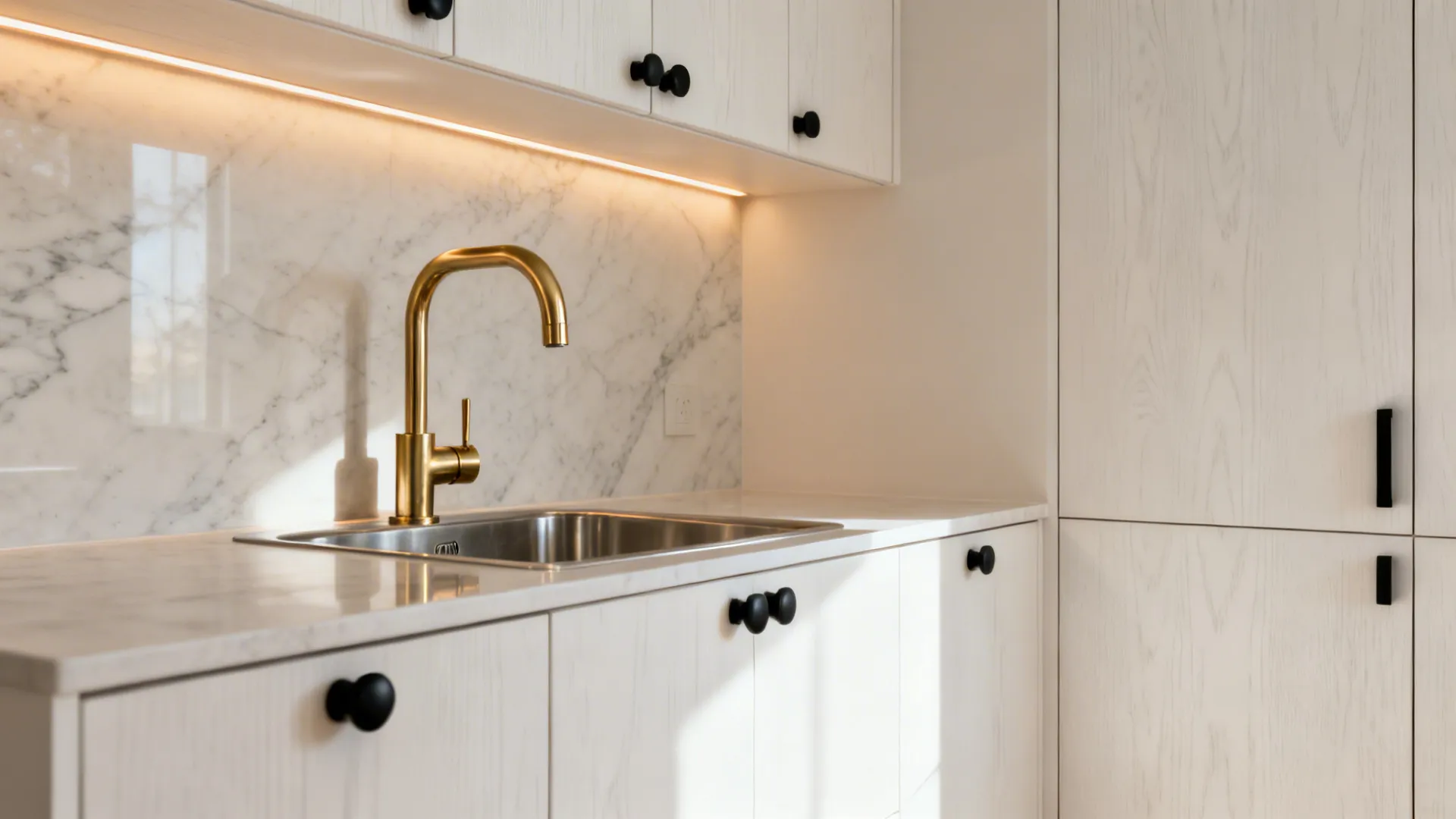 Matte black, brushed brass, and mixed-metal statements