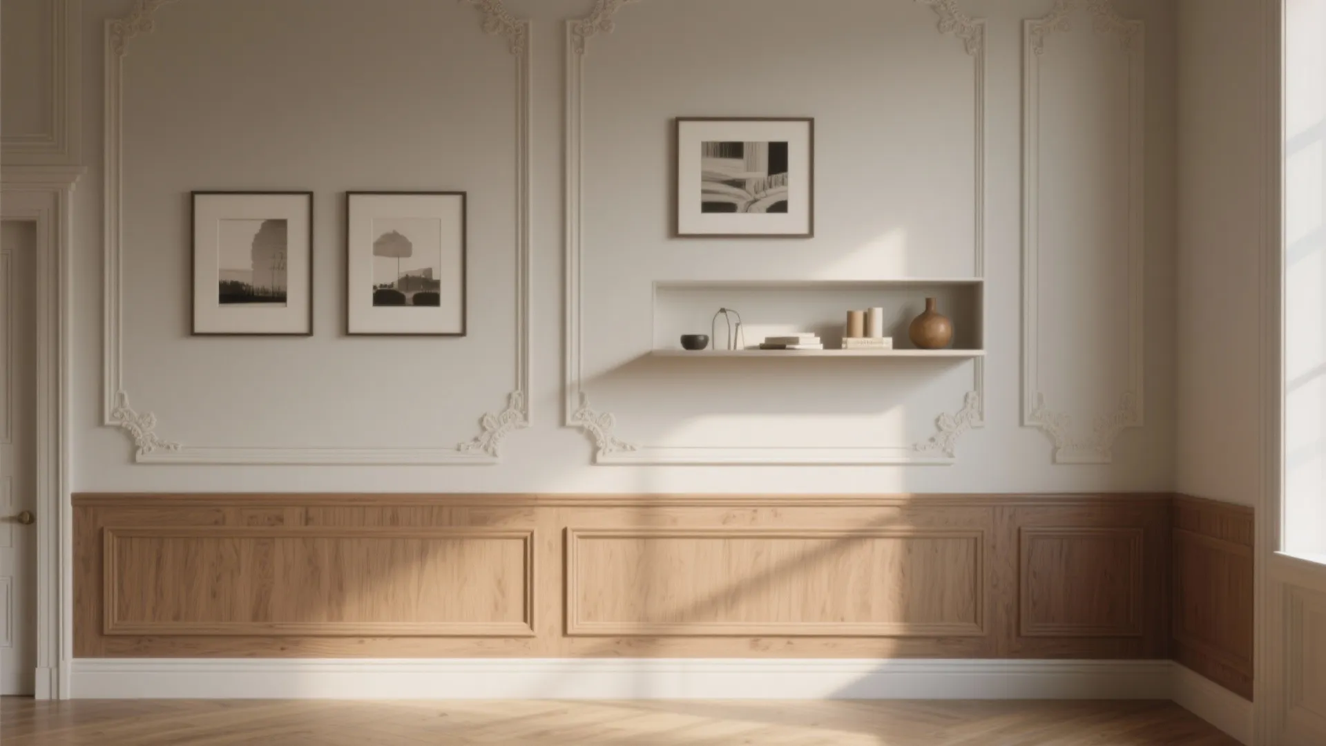 5. Mix moulding heights with integrated shelving