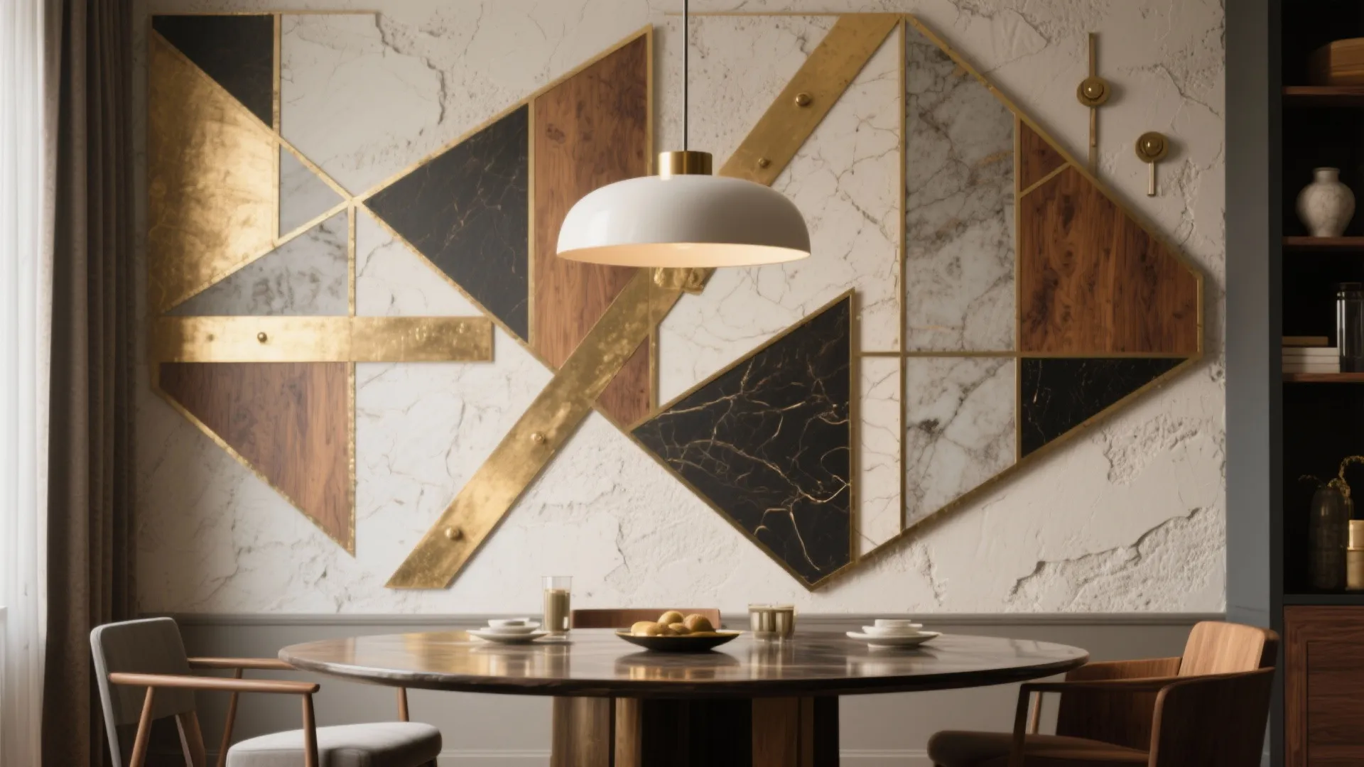 9. Mixed-Material Wall Mural