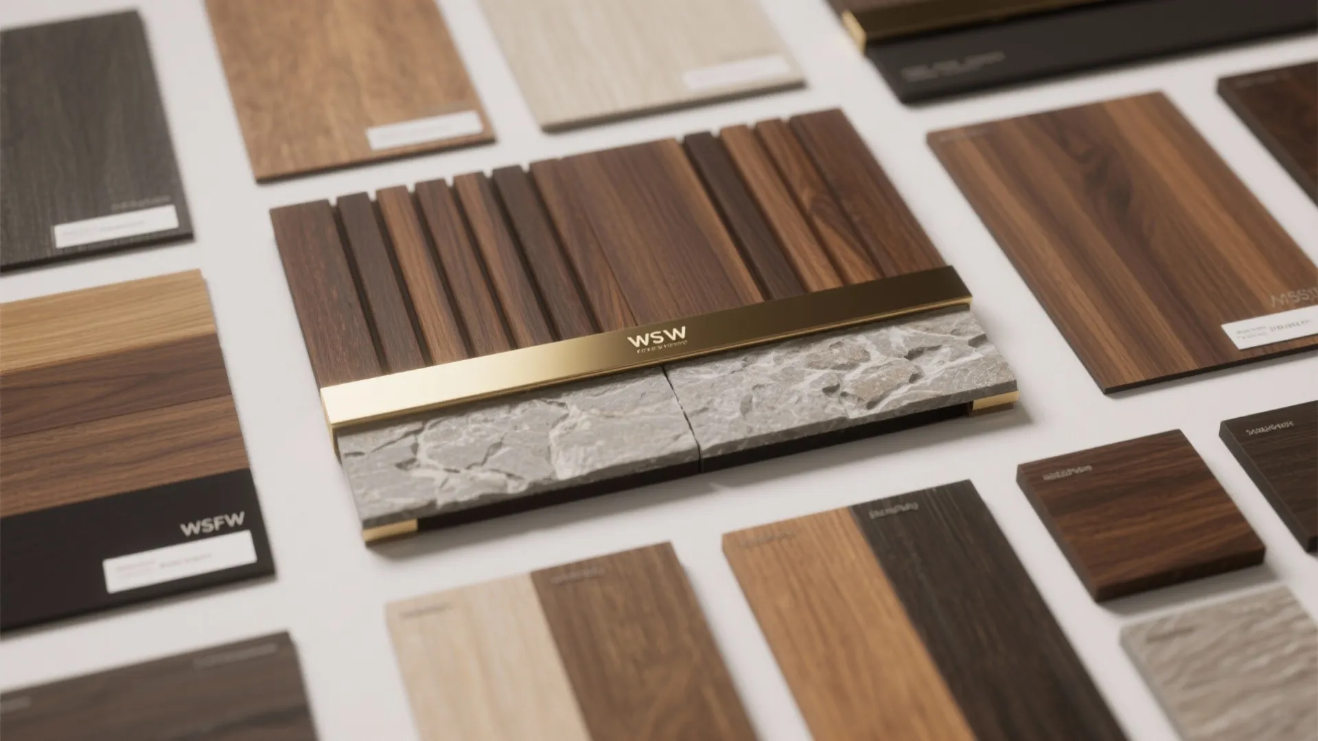 5. Mixed-Material Paneling with Metal or Stone Accents