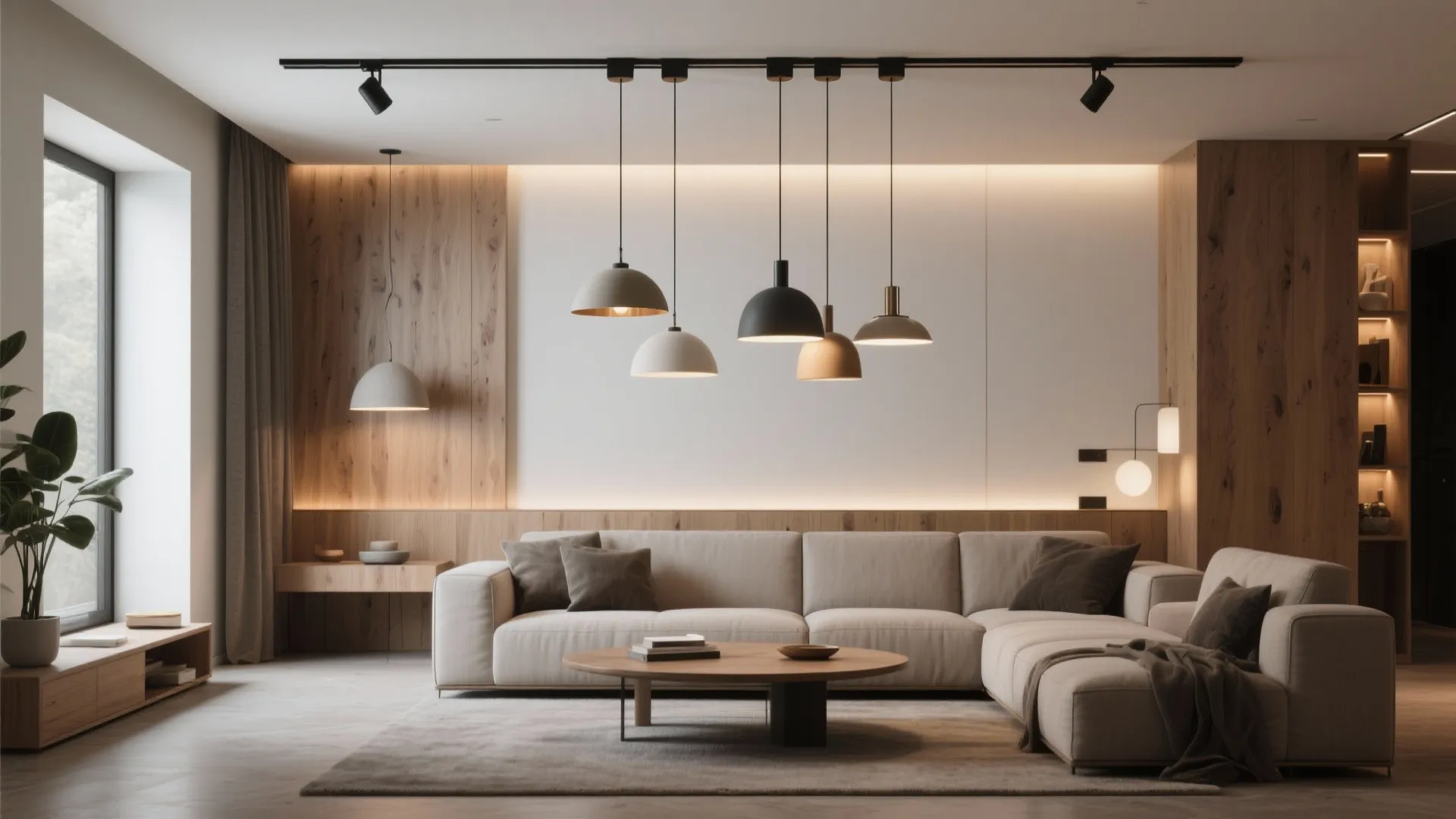 6. Mixed Pendant and Track Fixtures