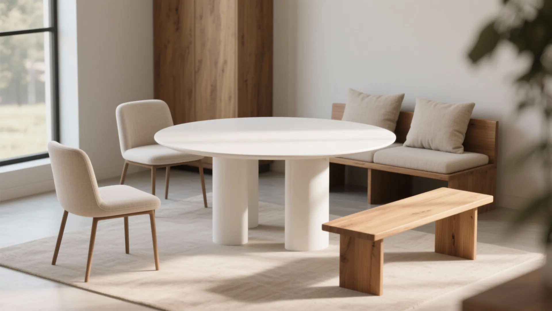 2. Pair with slim, mixed seating