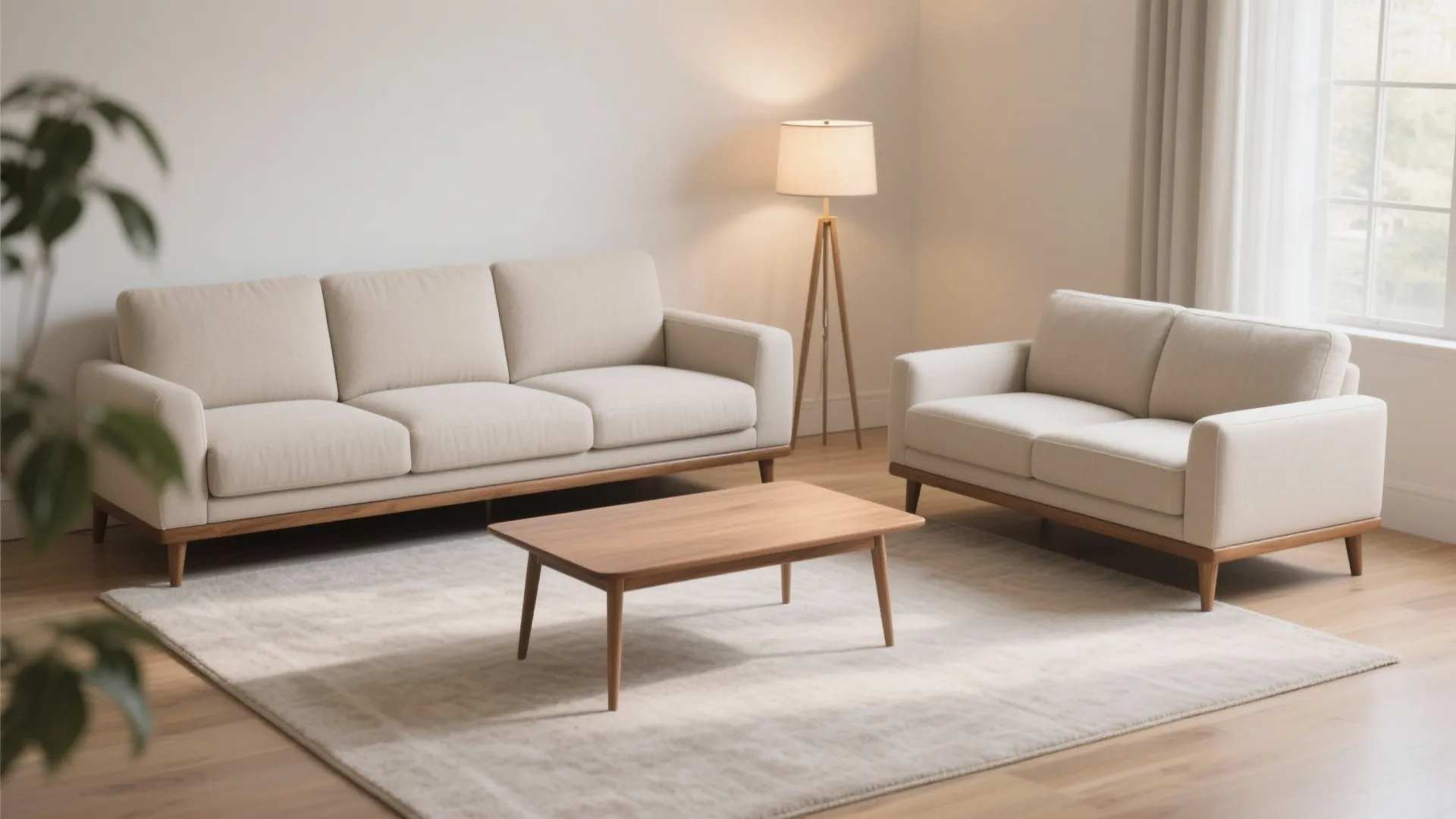 4) One Full Sofa + One Apartment-Size Sofa (or Loveseat)