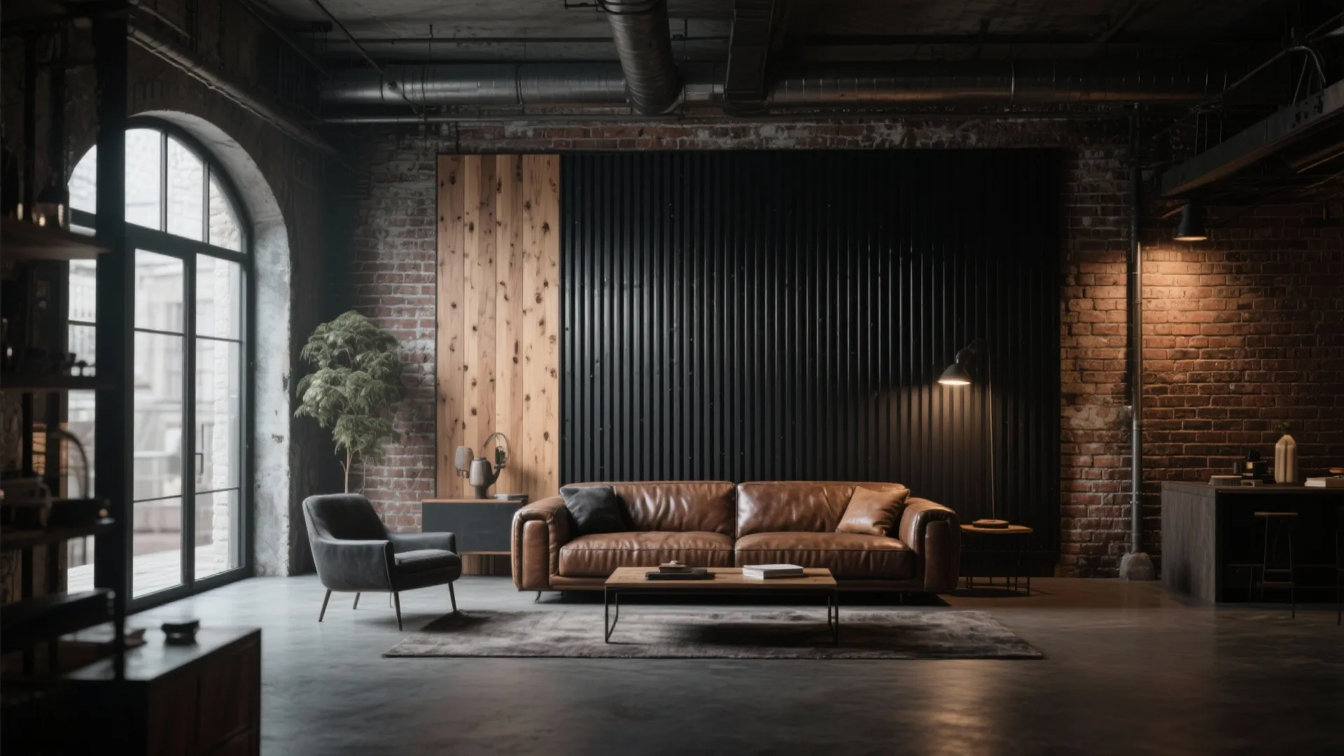 6. Mixed Material Slat Wall