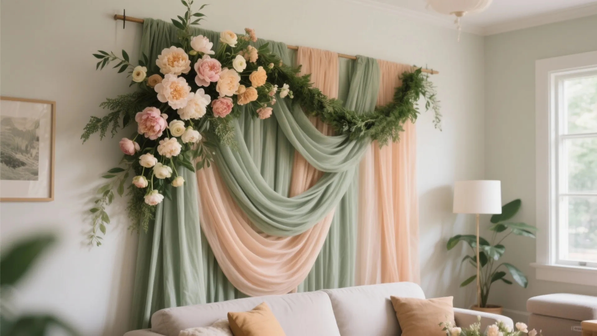 Floral Backdrop with Mixed Textures