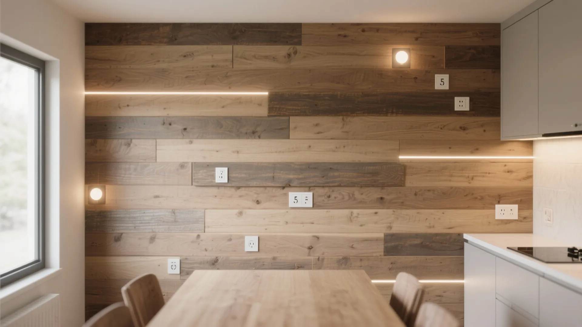 Mixed-width planks for modern texture