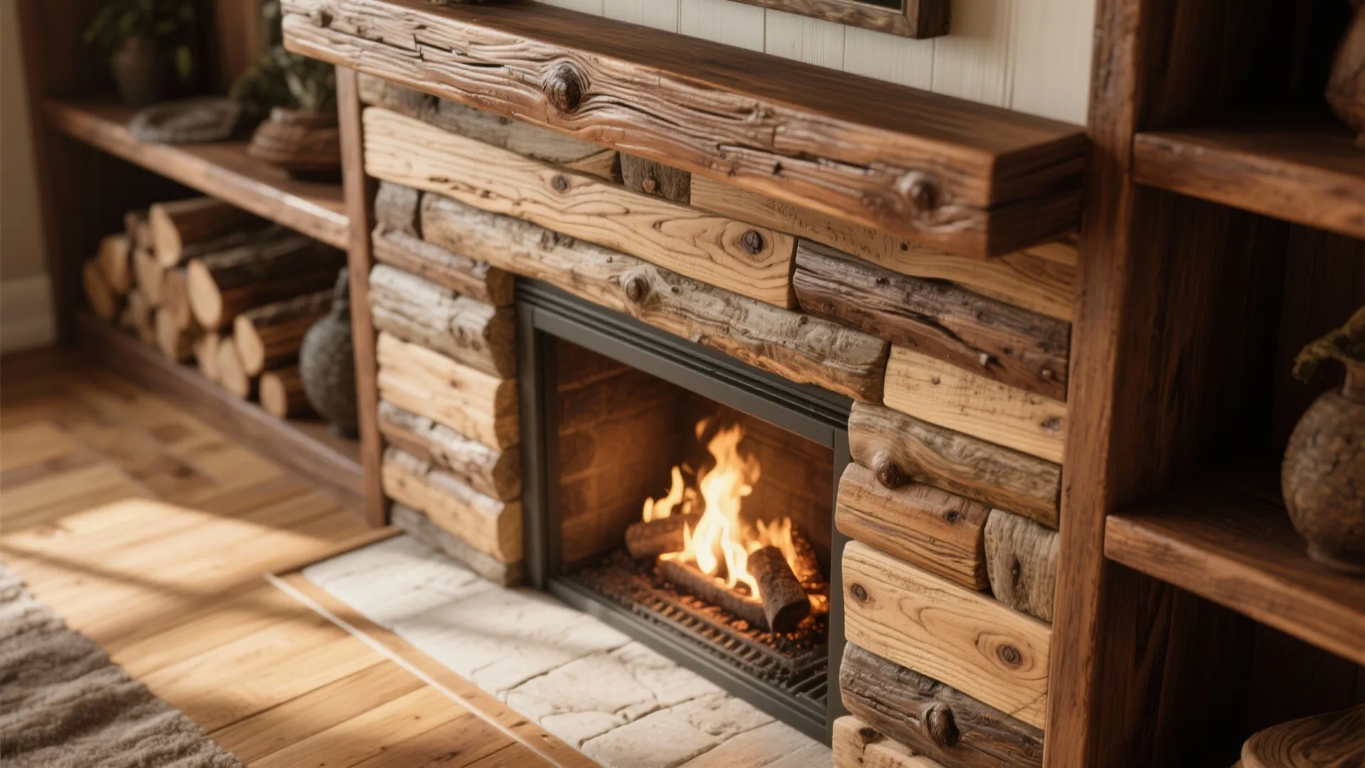 Mixing wood textures for warmth