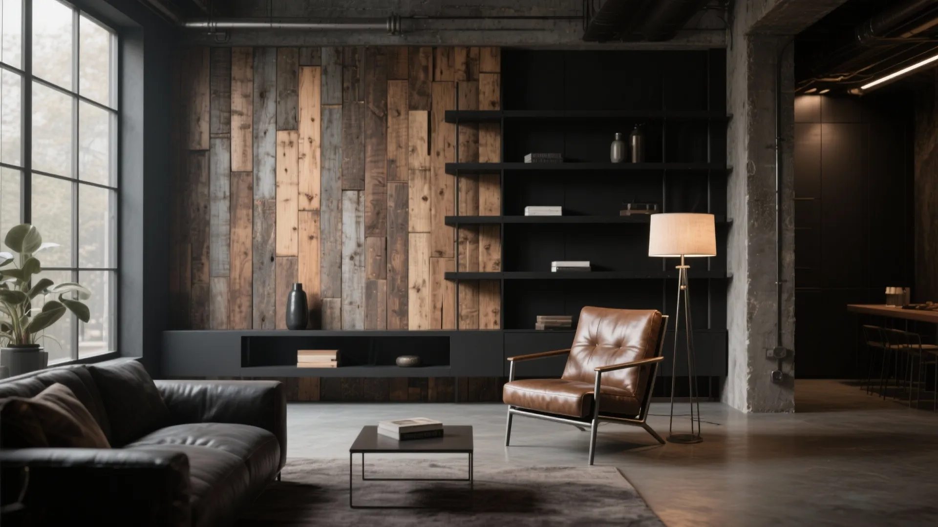 4. Mixed Material Accent Wall