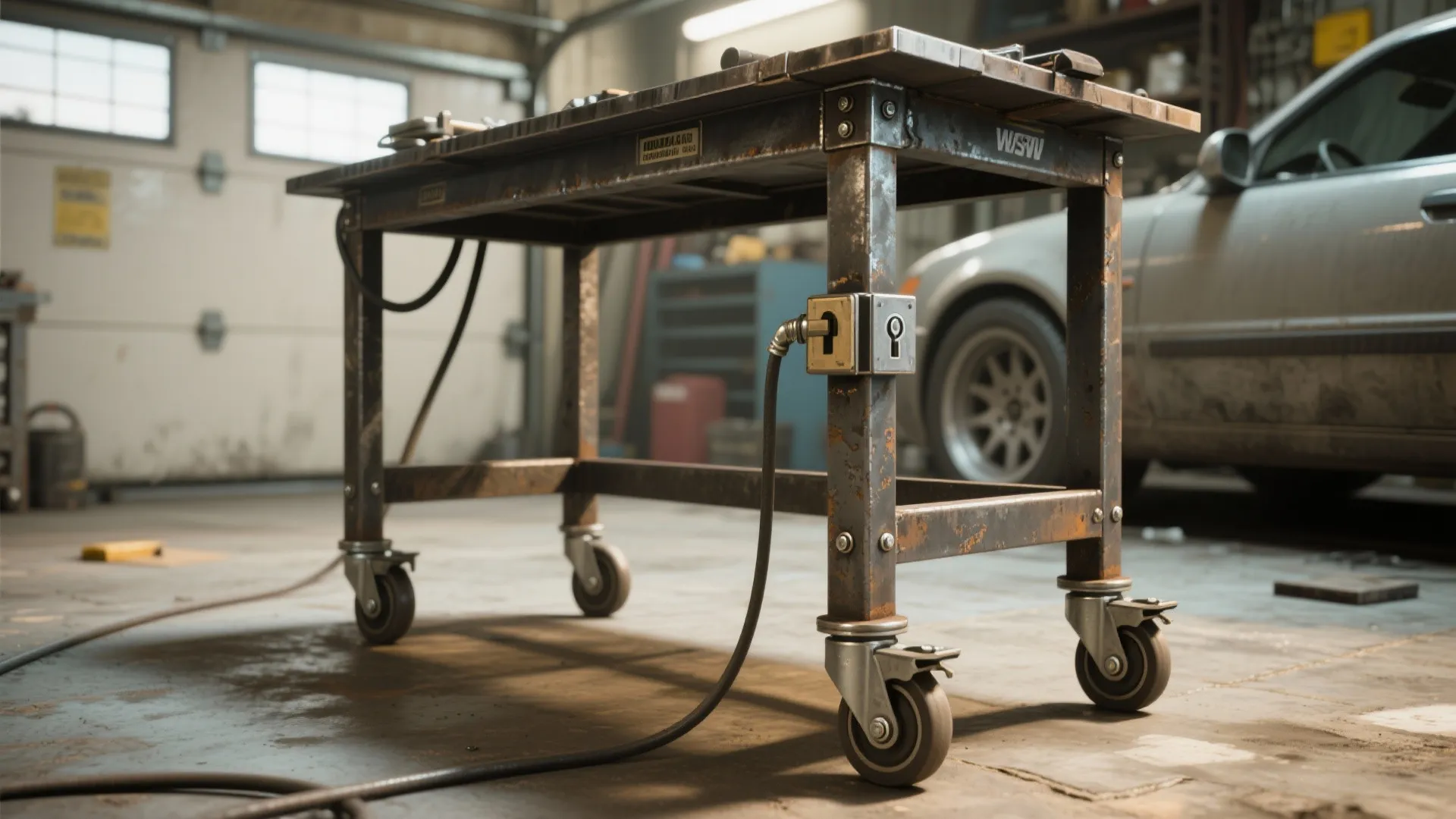 1. Mobile base with lockable casters