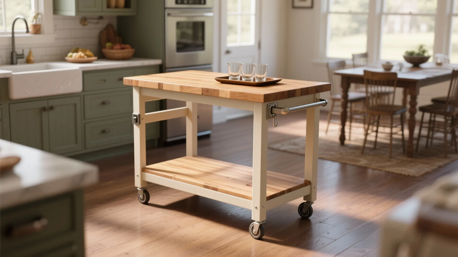2. Mobile butcher-block island