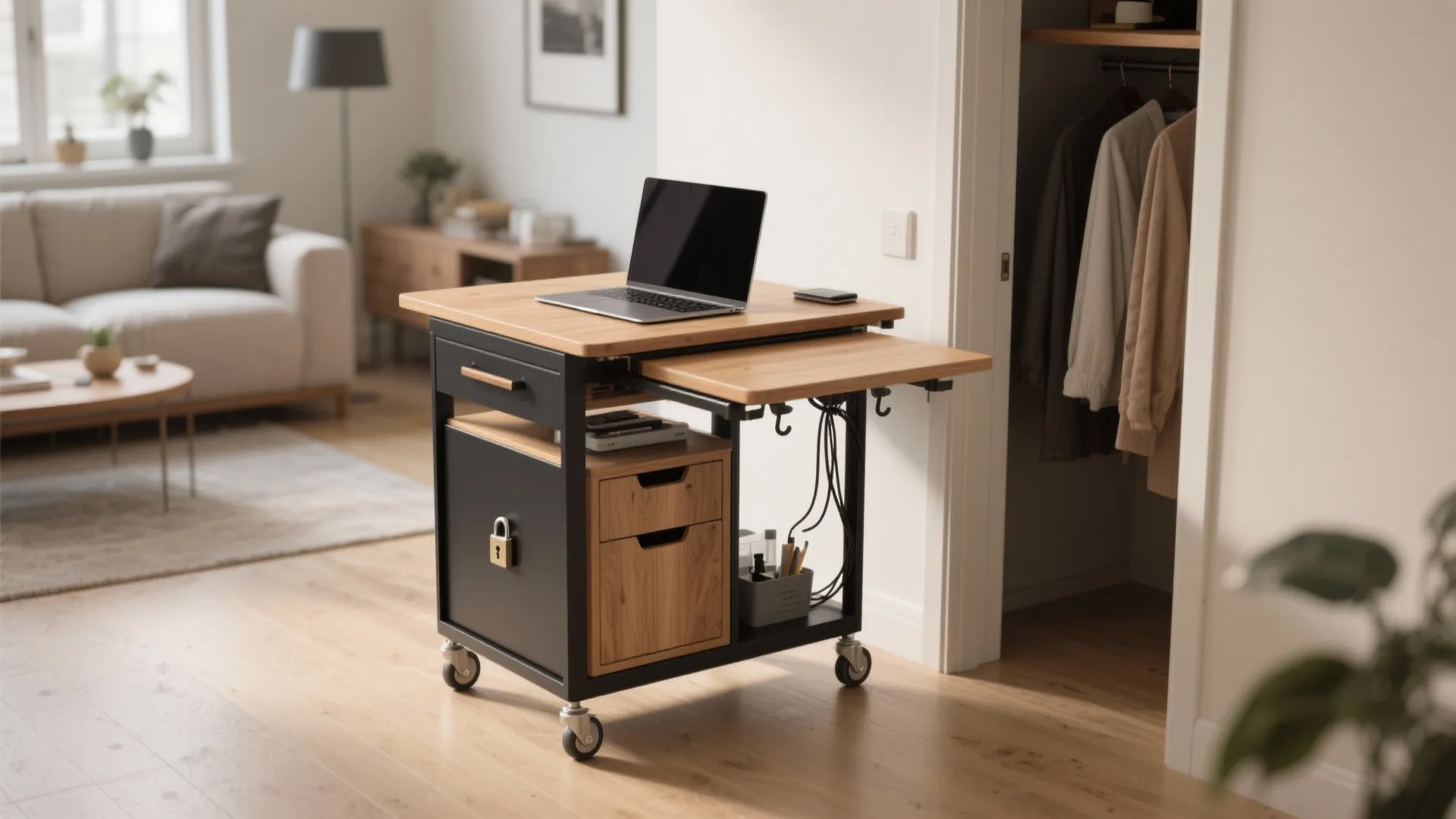 5. Mobile Micro-Office Cart