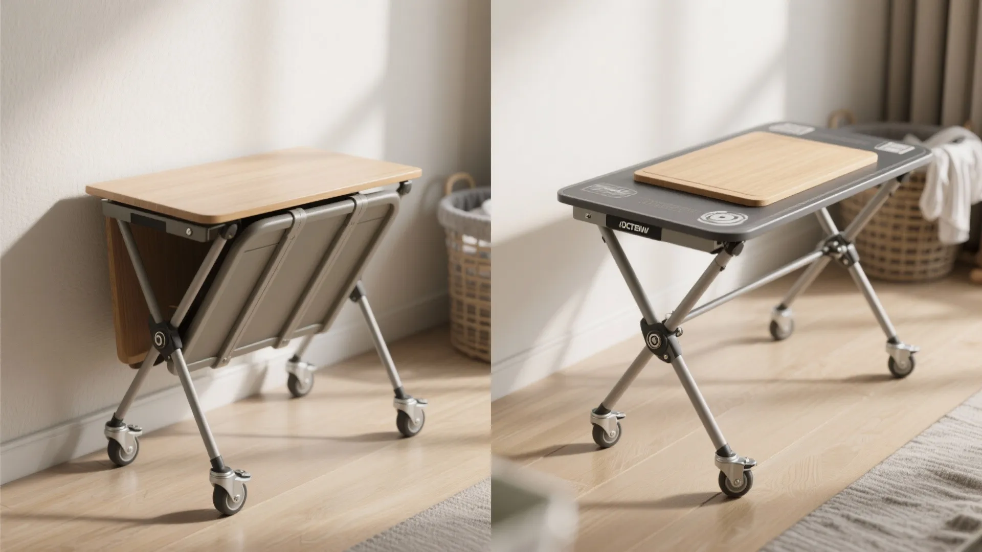 5. Portable folding table on casters