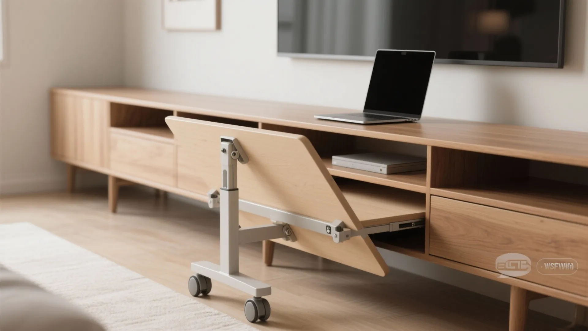 5. Mobile folding desk on casters (the flexible commuter)