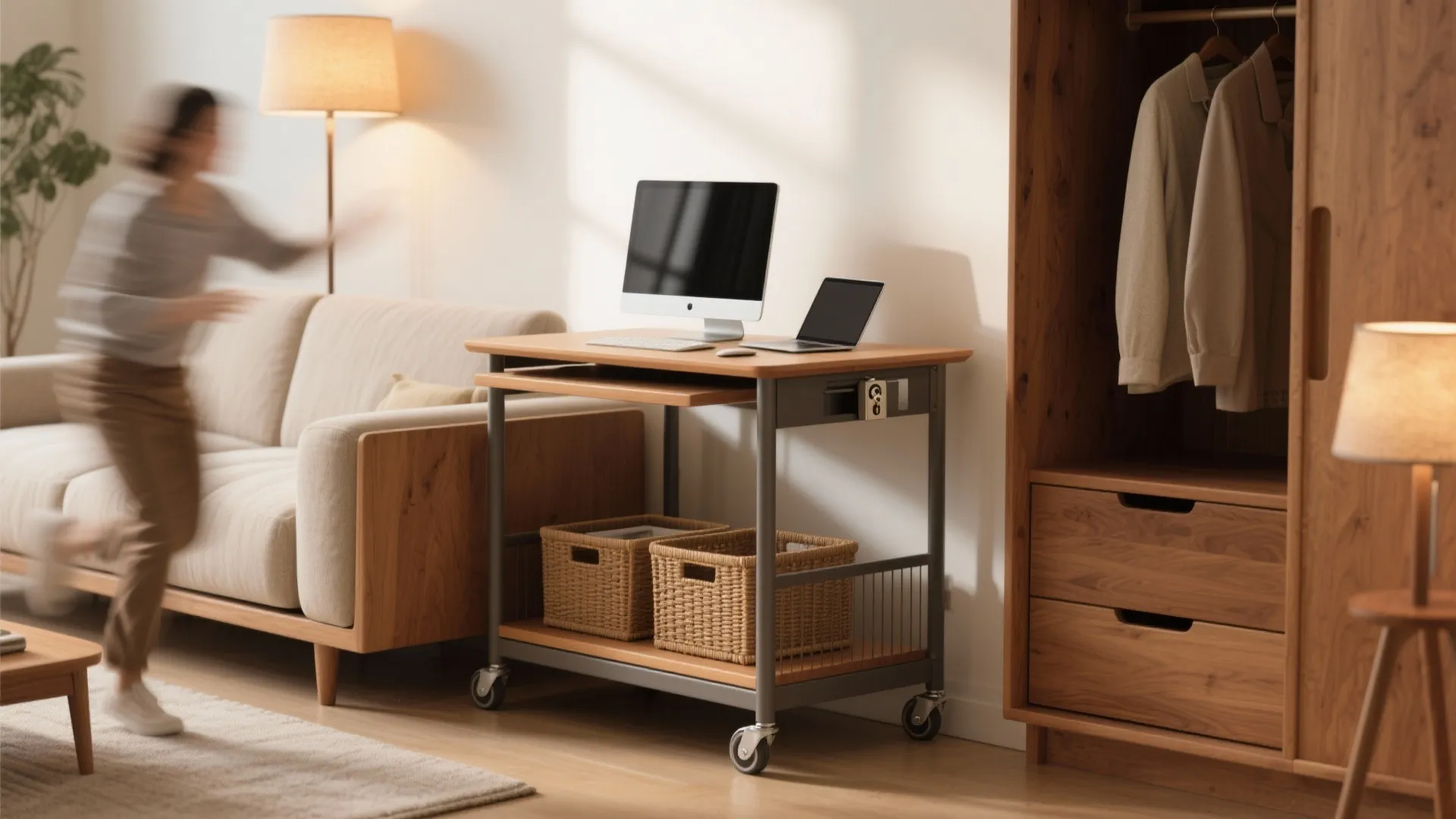 5. Mobile desk-cart that doubles as side table
