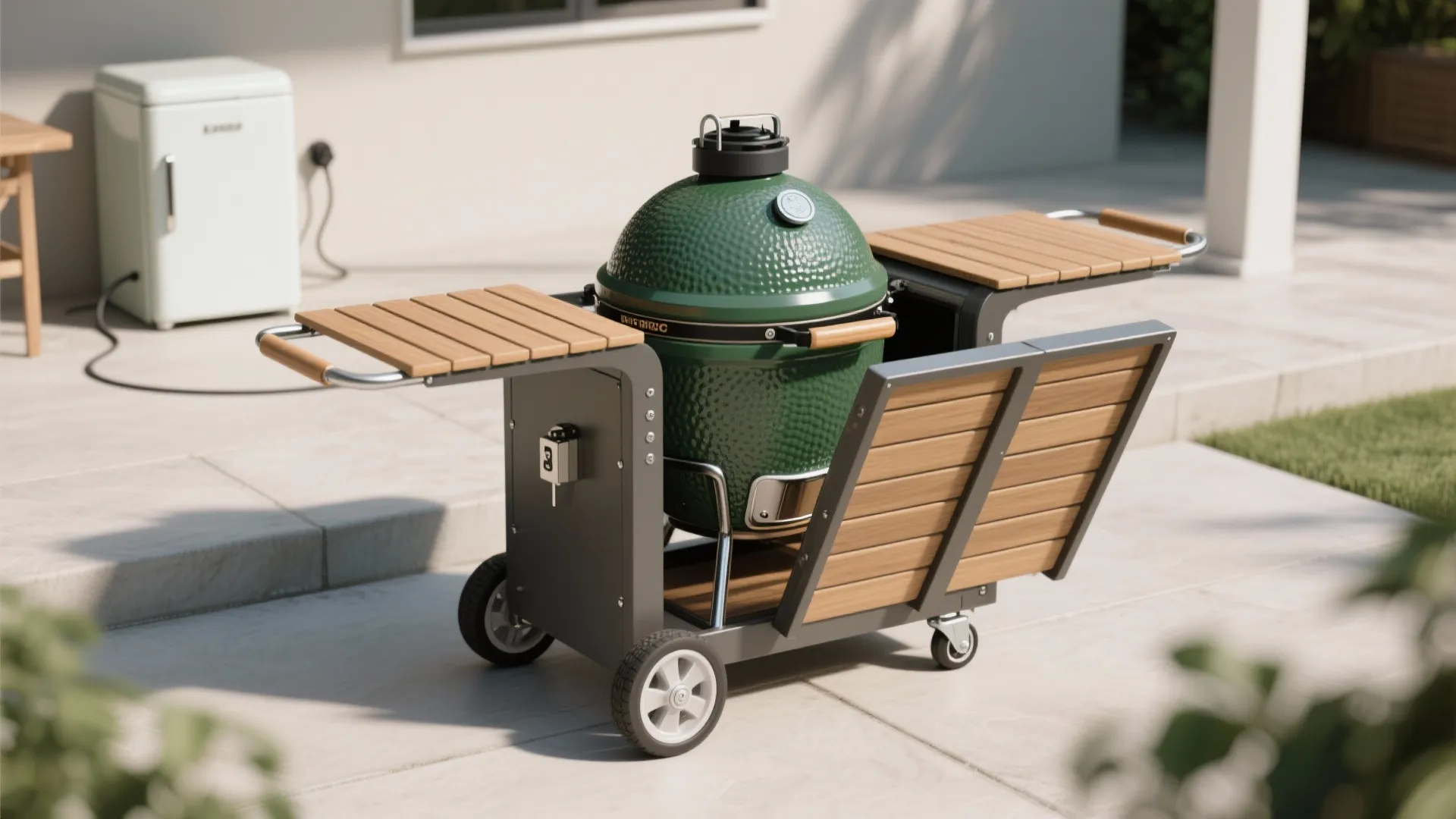 2. Mobile Egg Cart with Fold-out Prep Surfaces