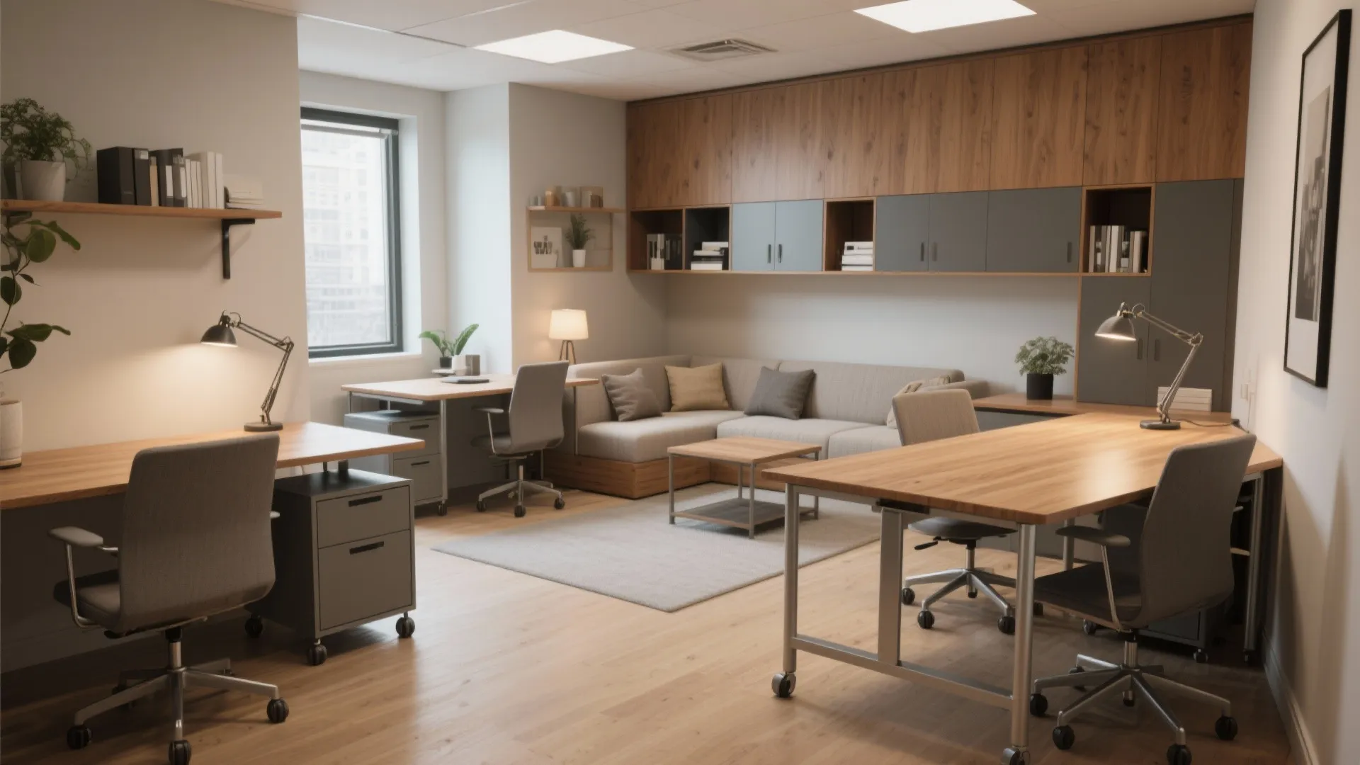 1. Flexible Zones with Mobile Furniture