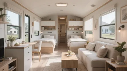 14x68 Three-Bedroom Mobile Home Design Ideas
