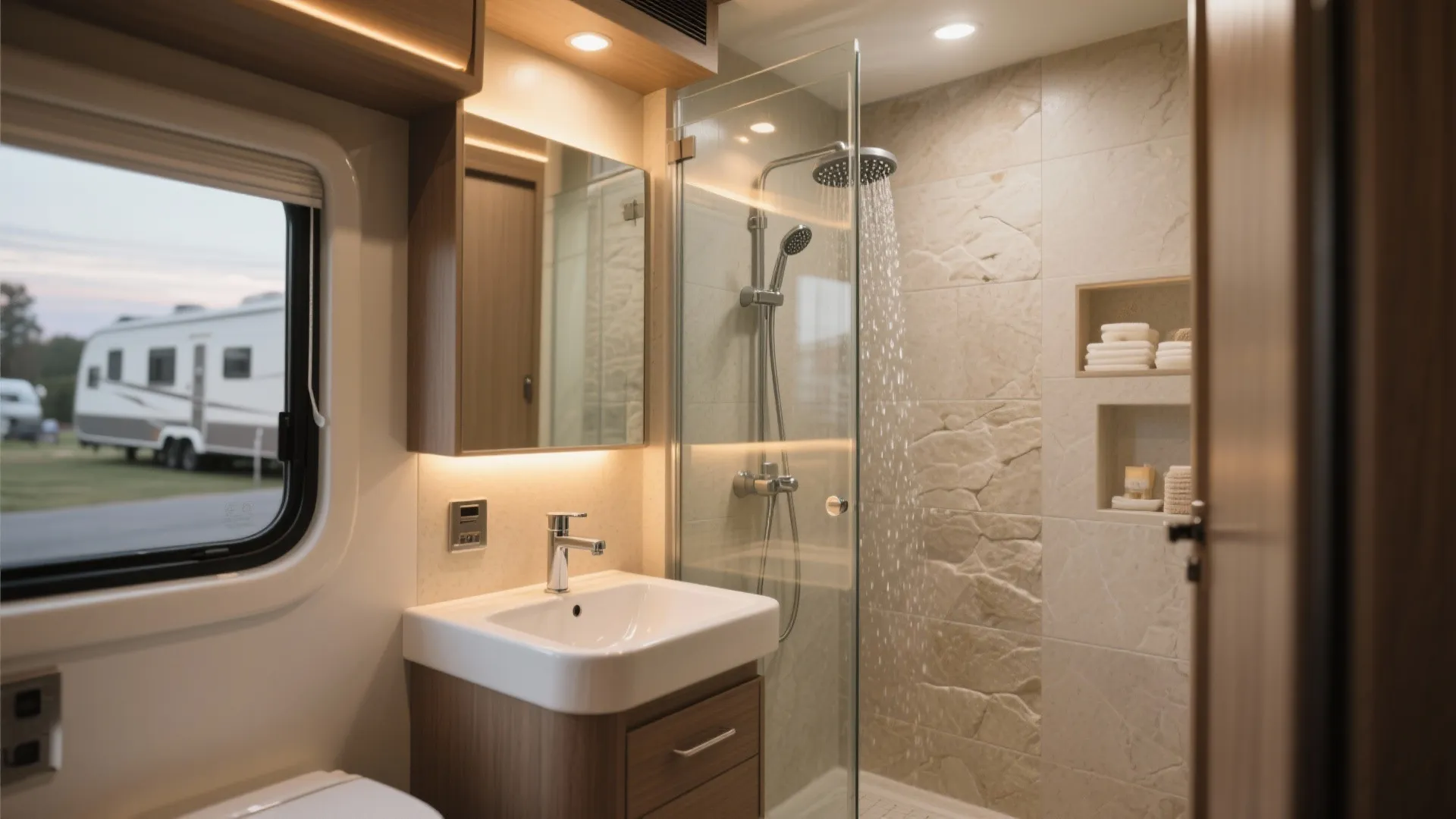 7. Compact Bathroom with Spa Vibes