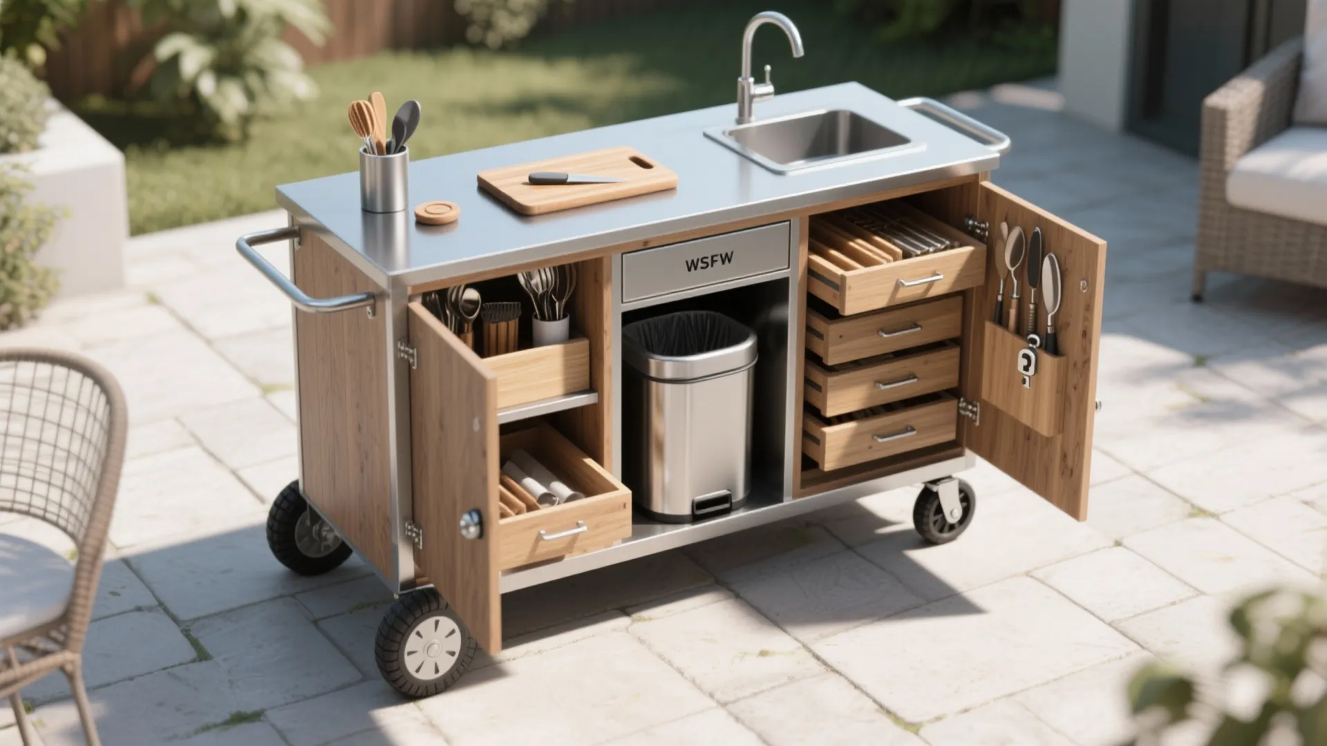 3. Mobile Island with Integrated Storage