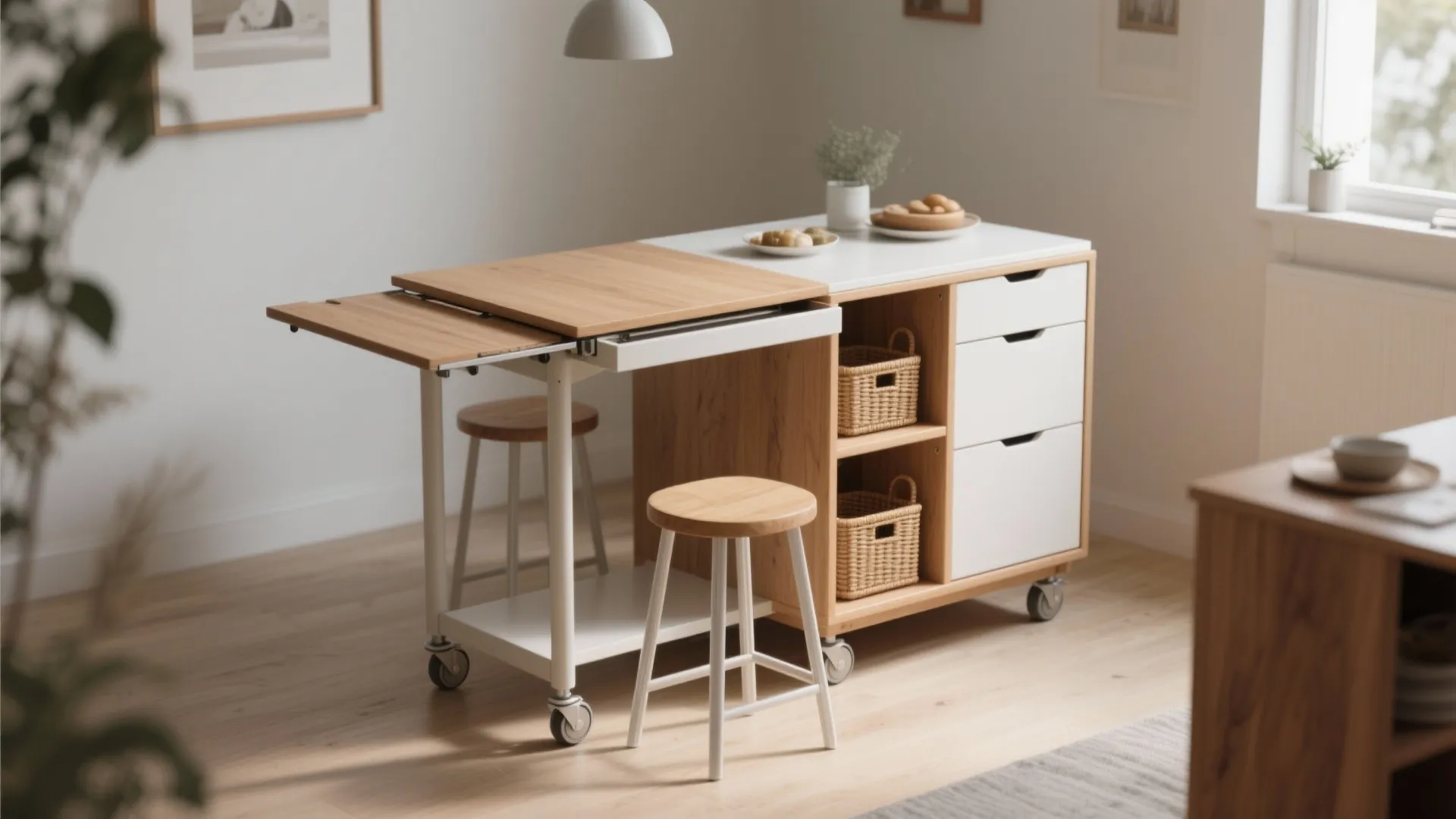 3. Multi-use islands and fold-down tables