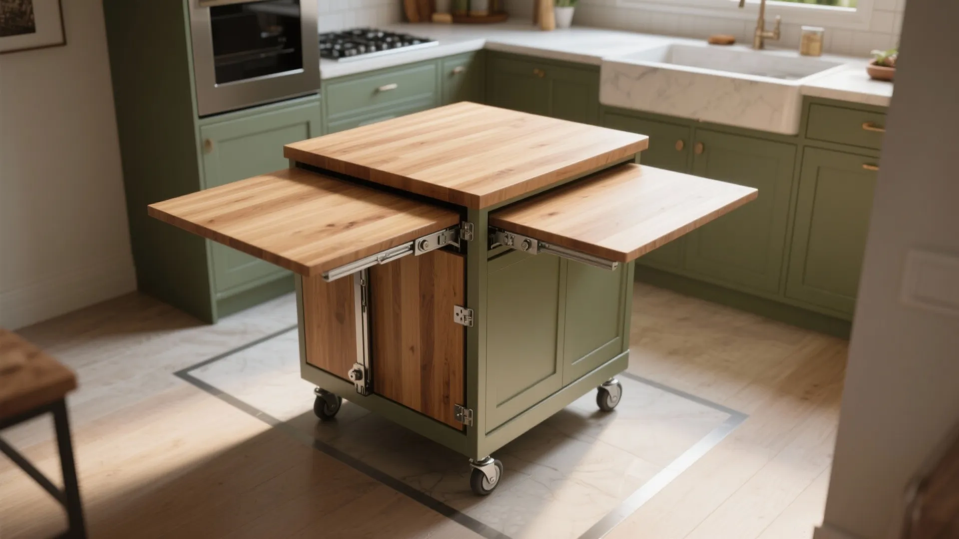 5. Mobile island or folding cabinet table