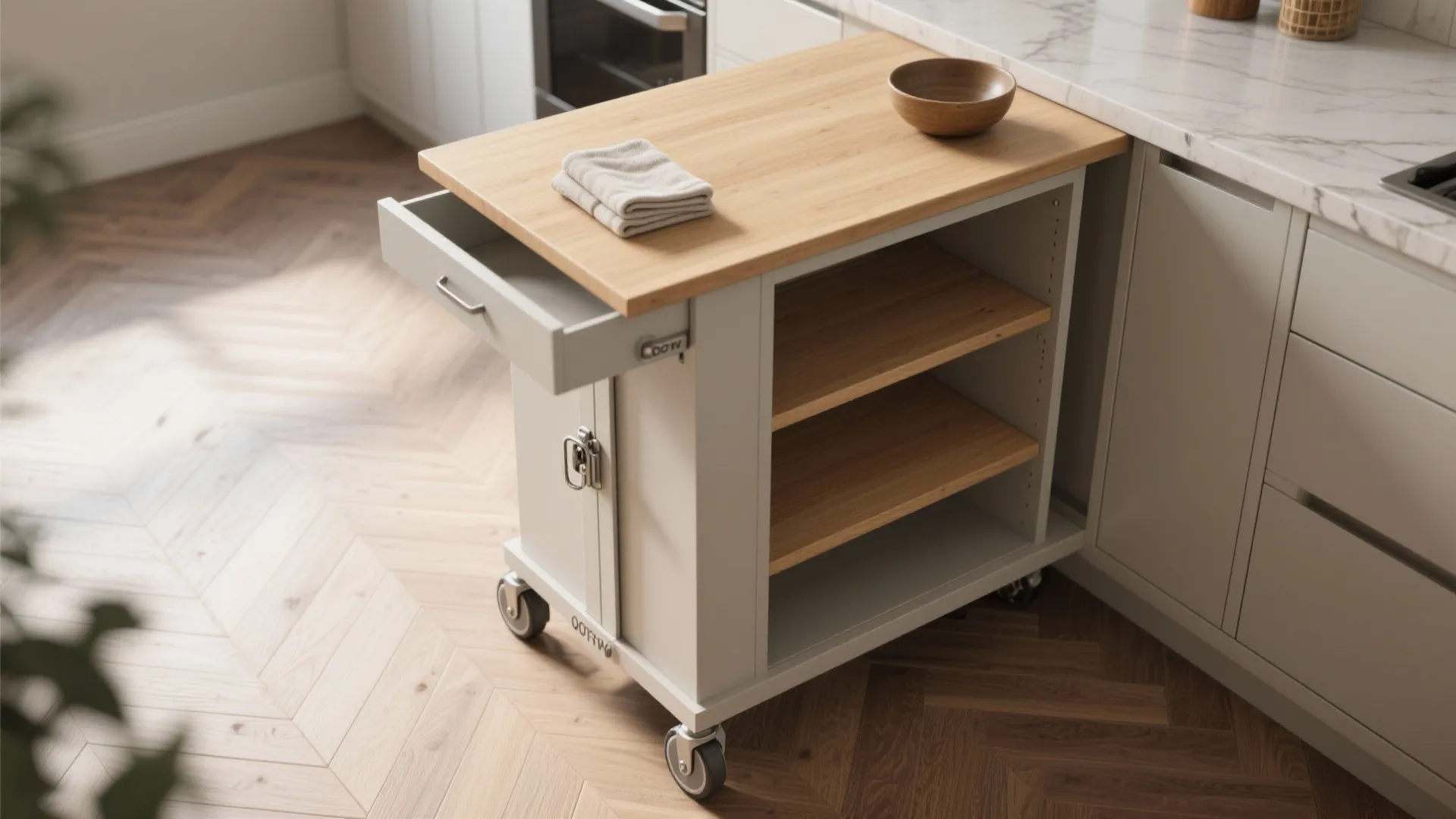 2. Mobile island on casters