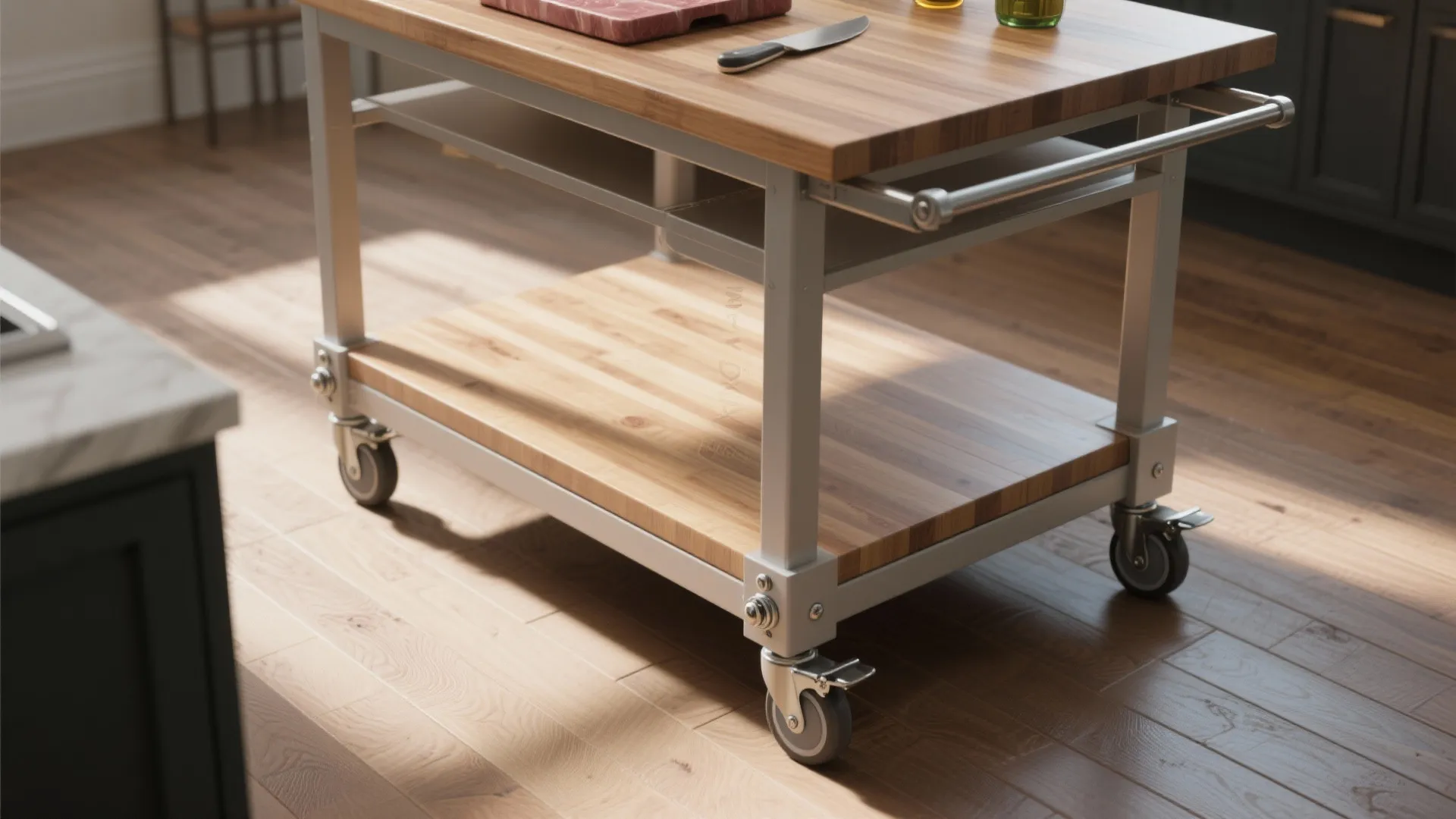 4. Mobile Prep Island on Casters