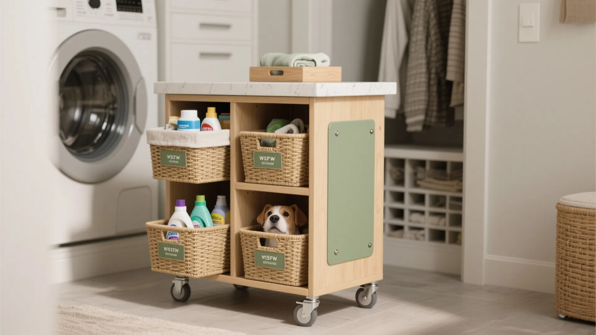 4. Mobile Islands and Baskets for Flexible Storage