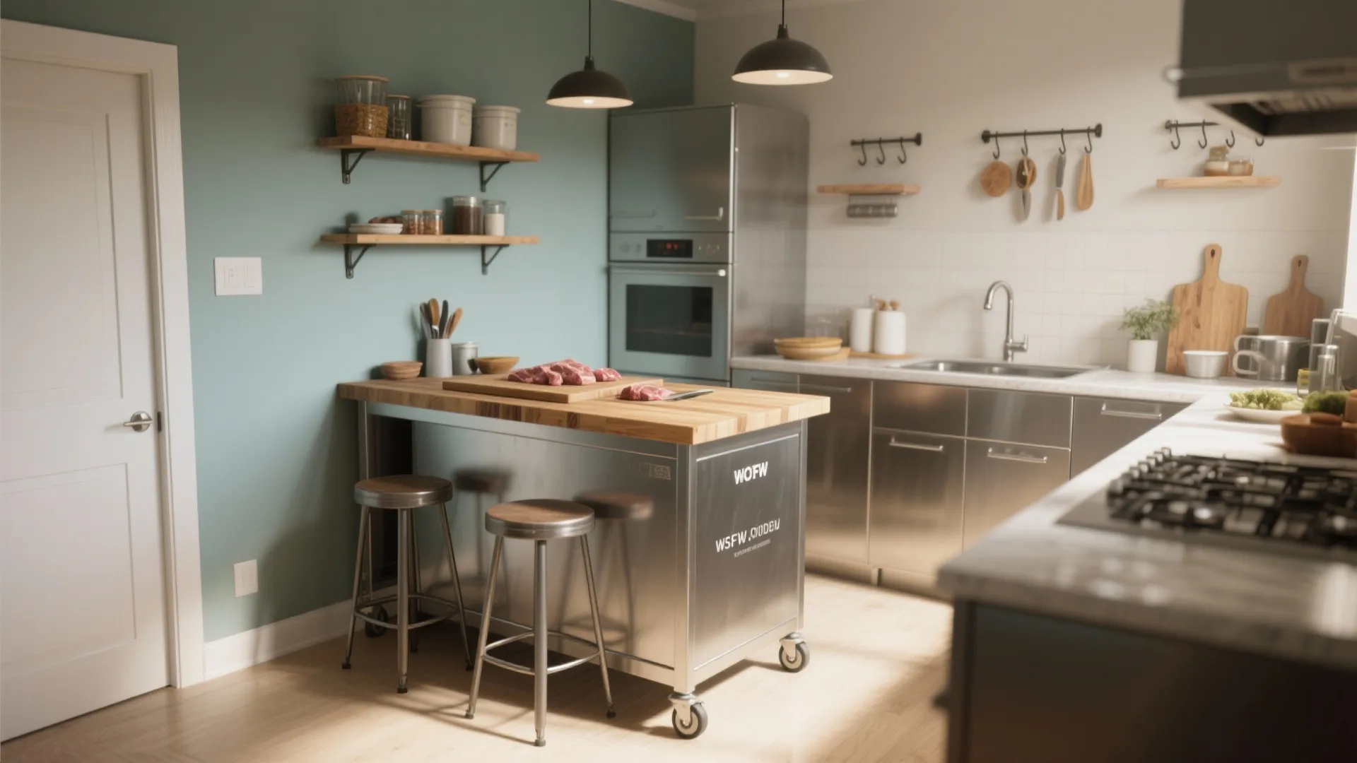 5. Multipurpose Furniture and Mobile Islands