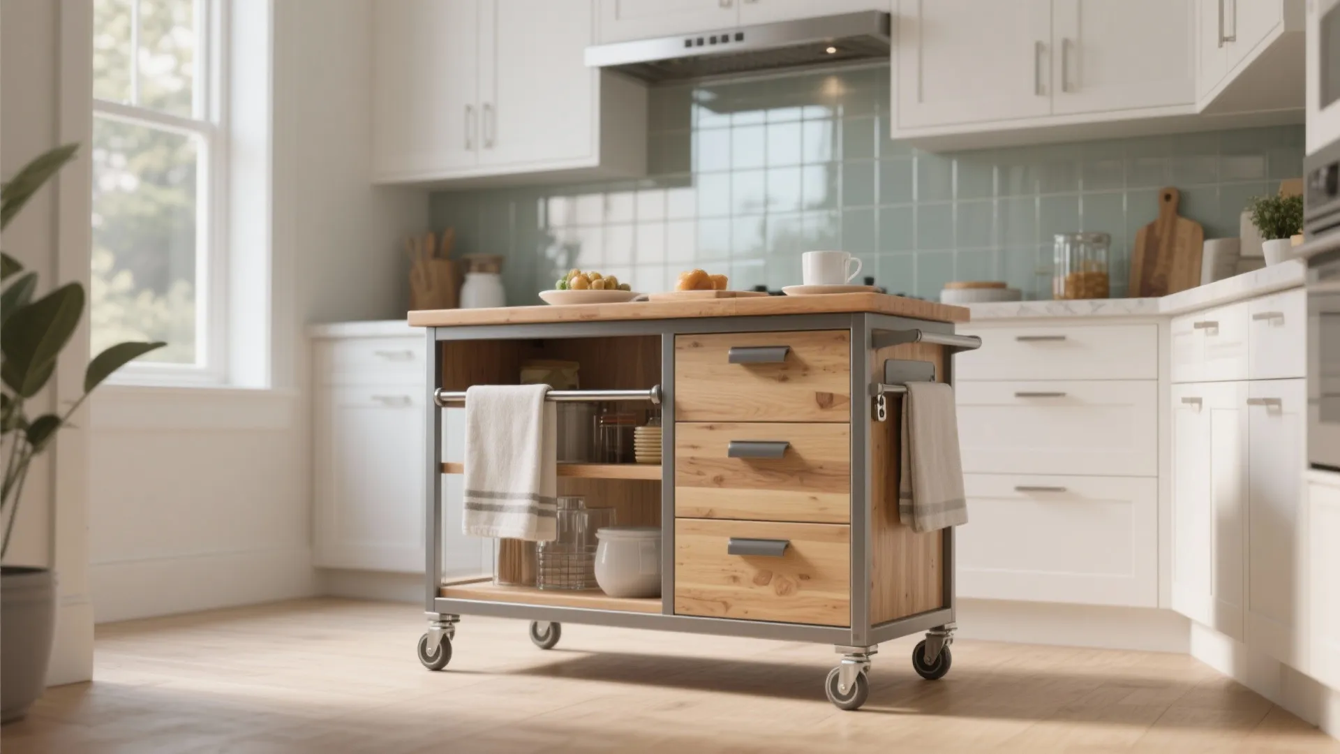 Mobile Island or Slim Cart as a Multi-Tasker