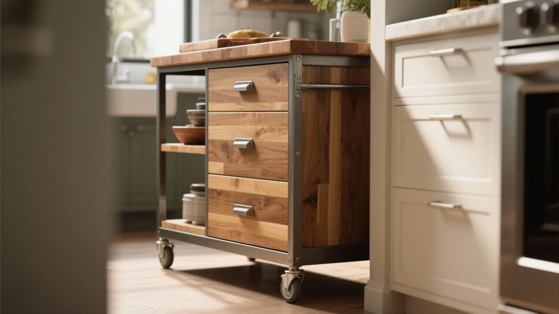 2. Choose multi-functional islands (or a mobile cart)