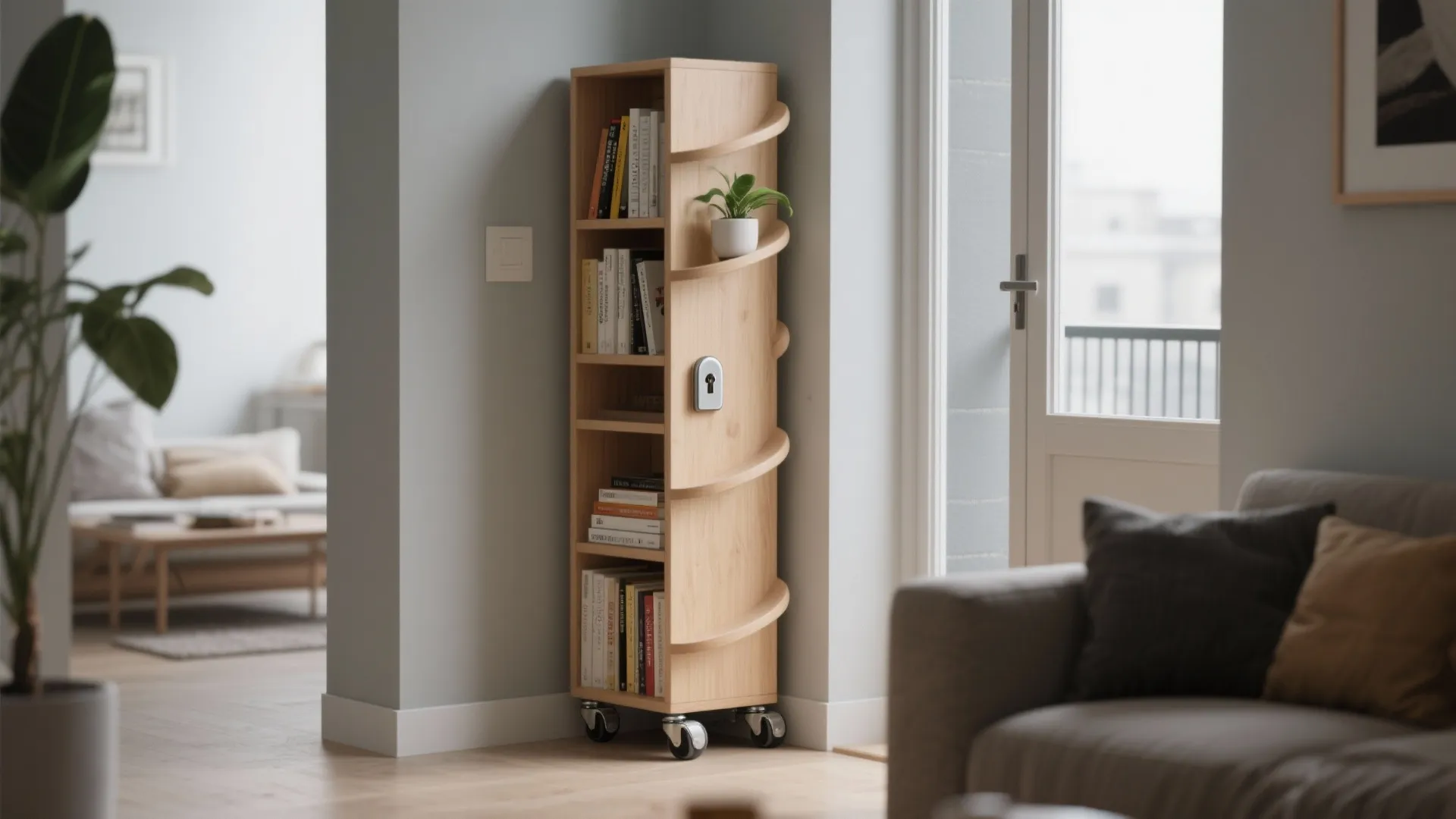 4. Mobile Rolling Bookshelf