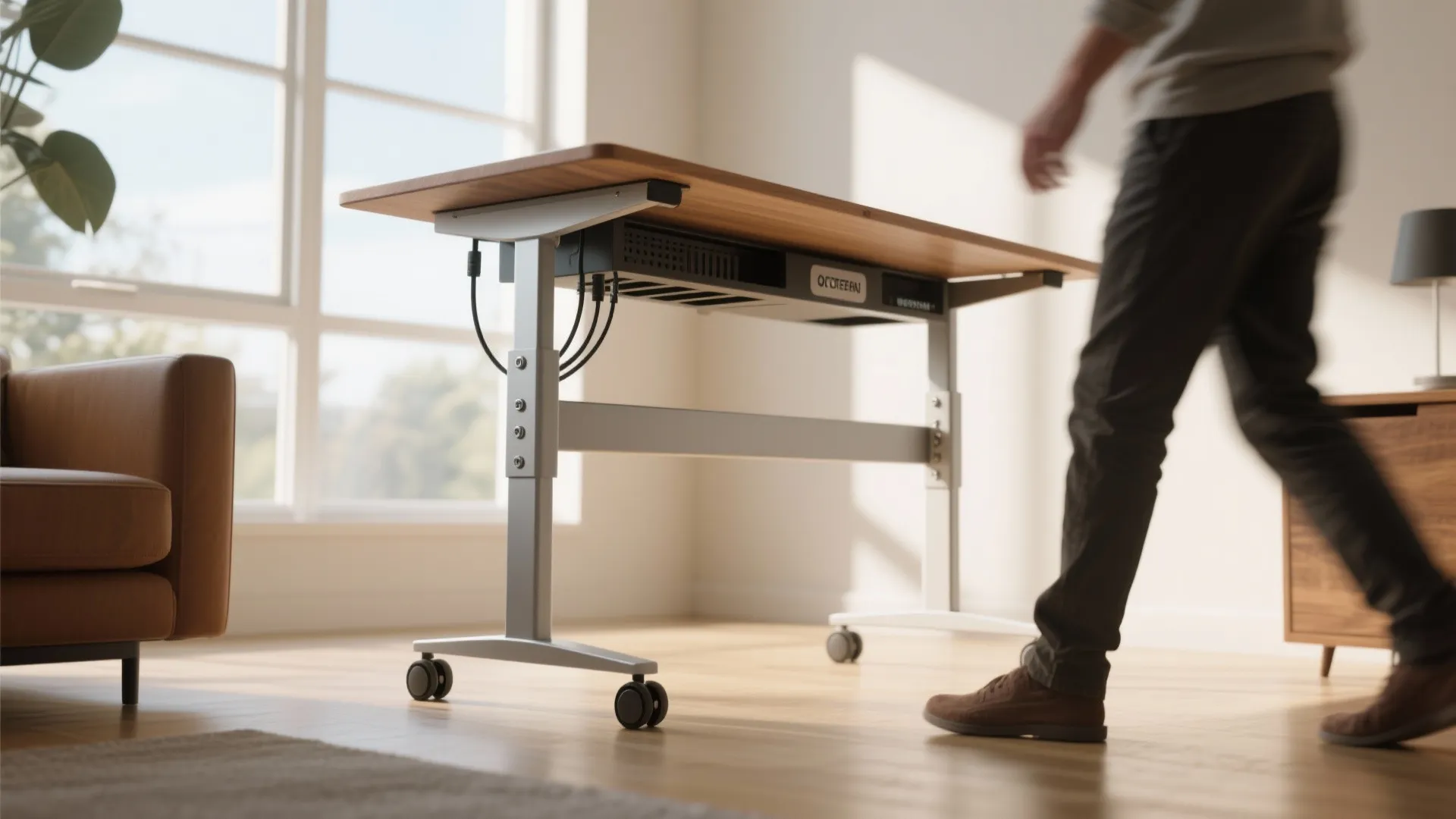Mobile standing station on casters