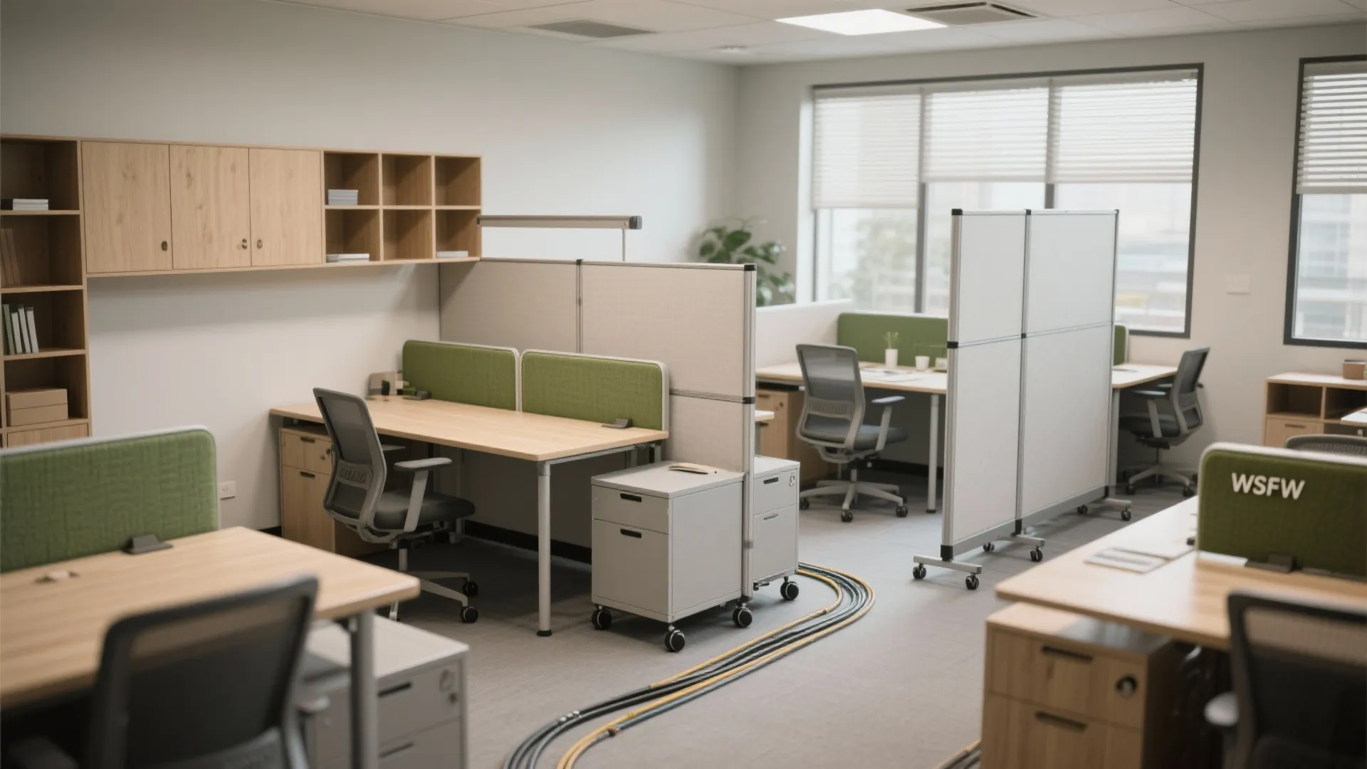 1. Flexible zoning with mobile furniture