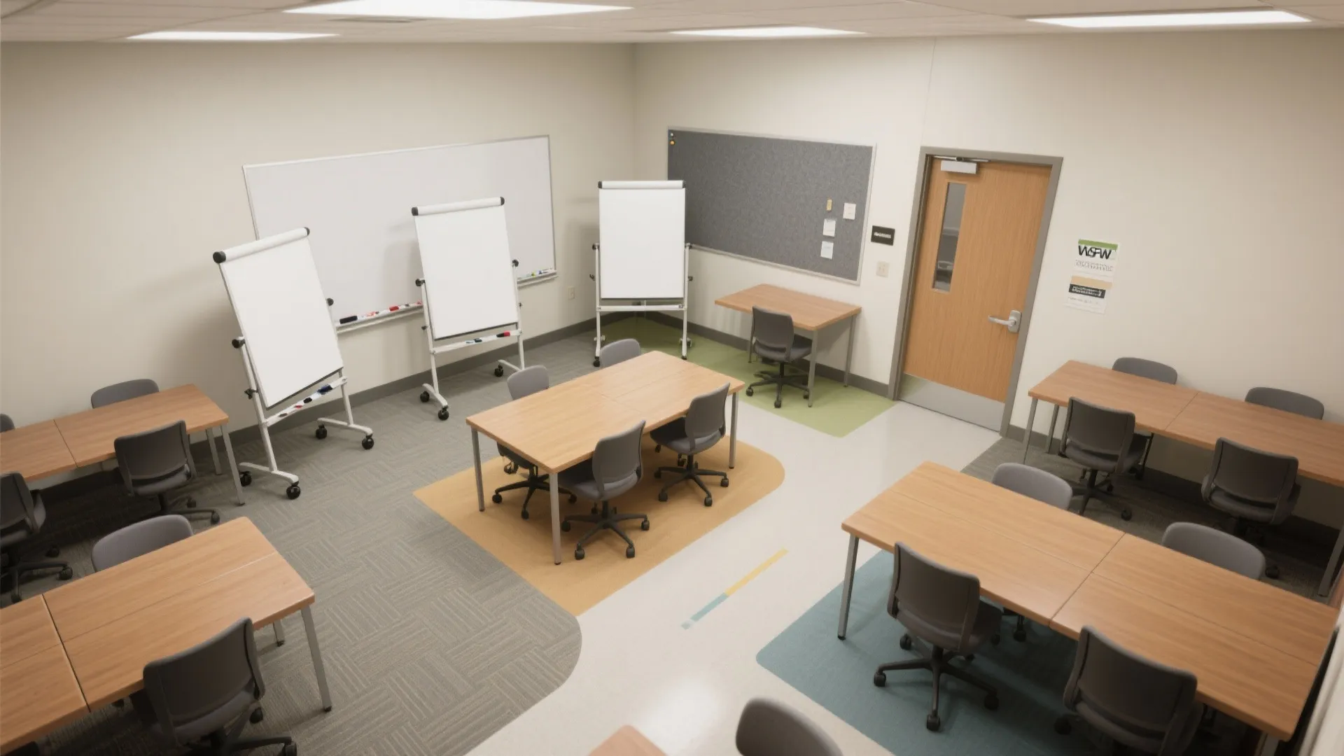 Flexible zoning with mobile whiteboards