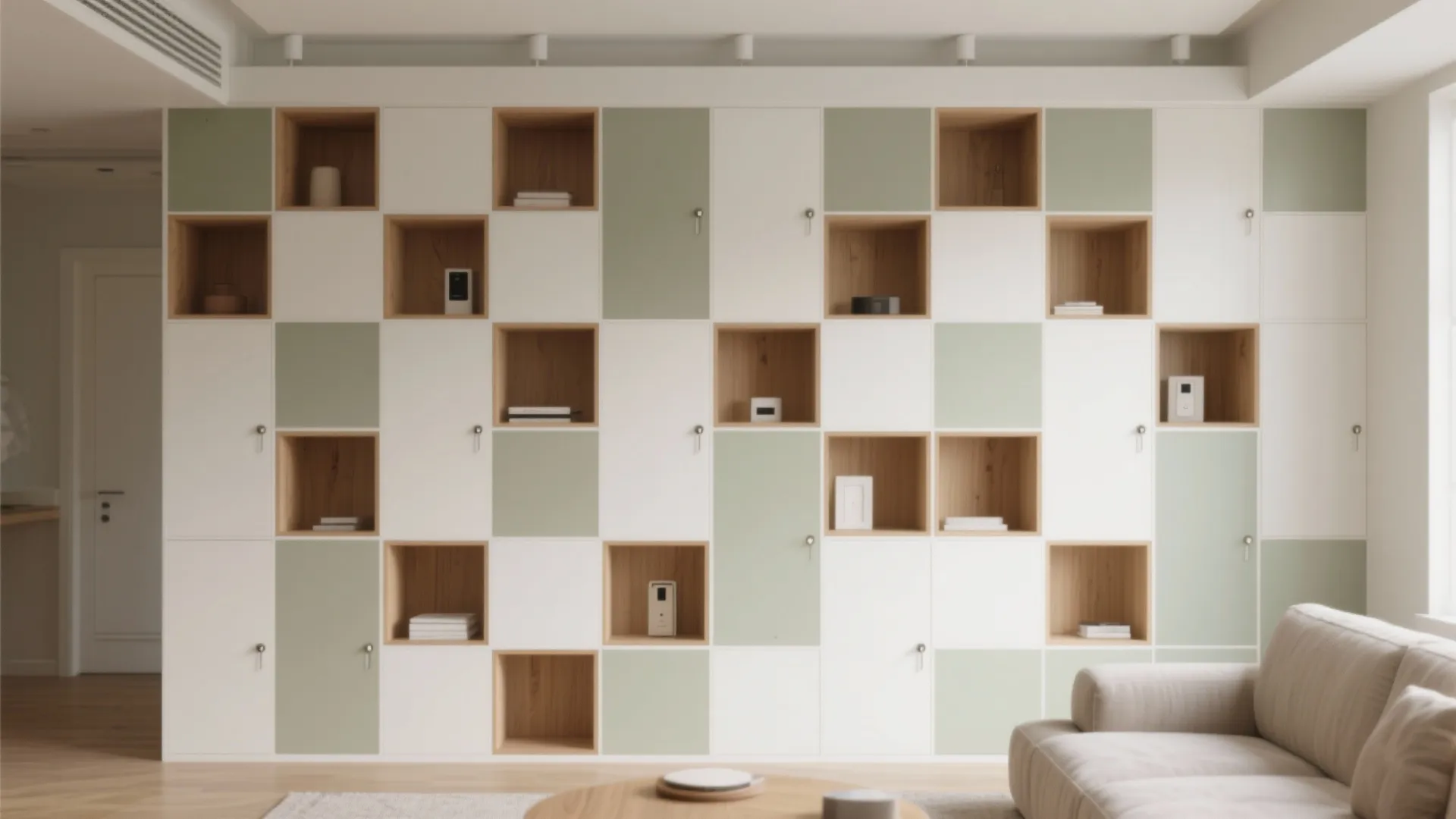 Modular cube wall: closed meets open