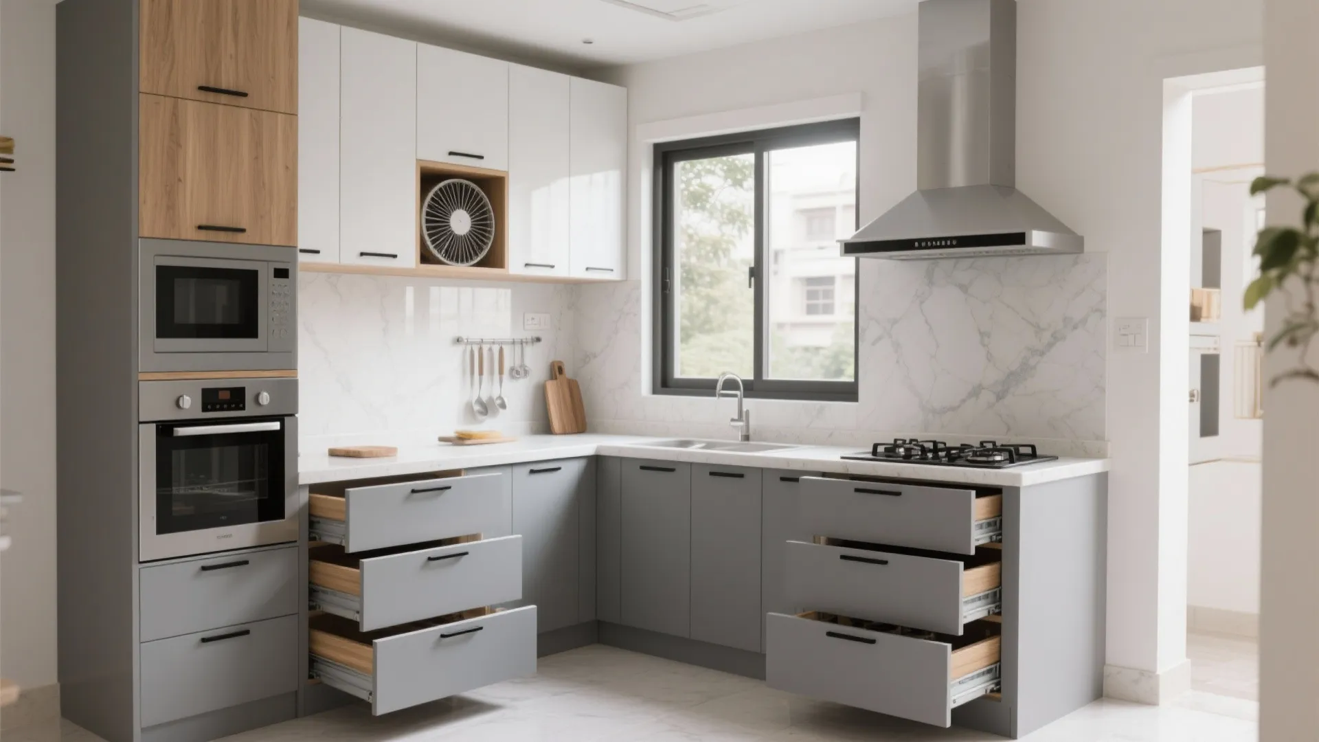 Minimalist modular kitchen storage